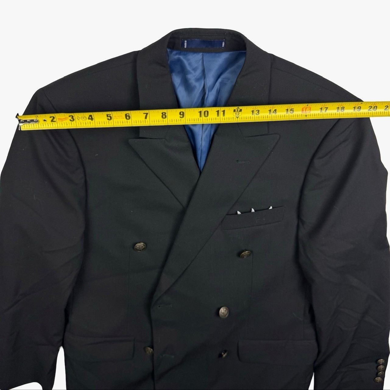 Paul Fredrick Paul Fredrick Men's 100% Wool Double Breasted Metal Button B Size 40S - 8 Thumbnail