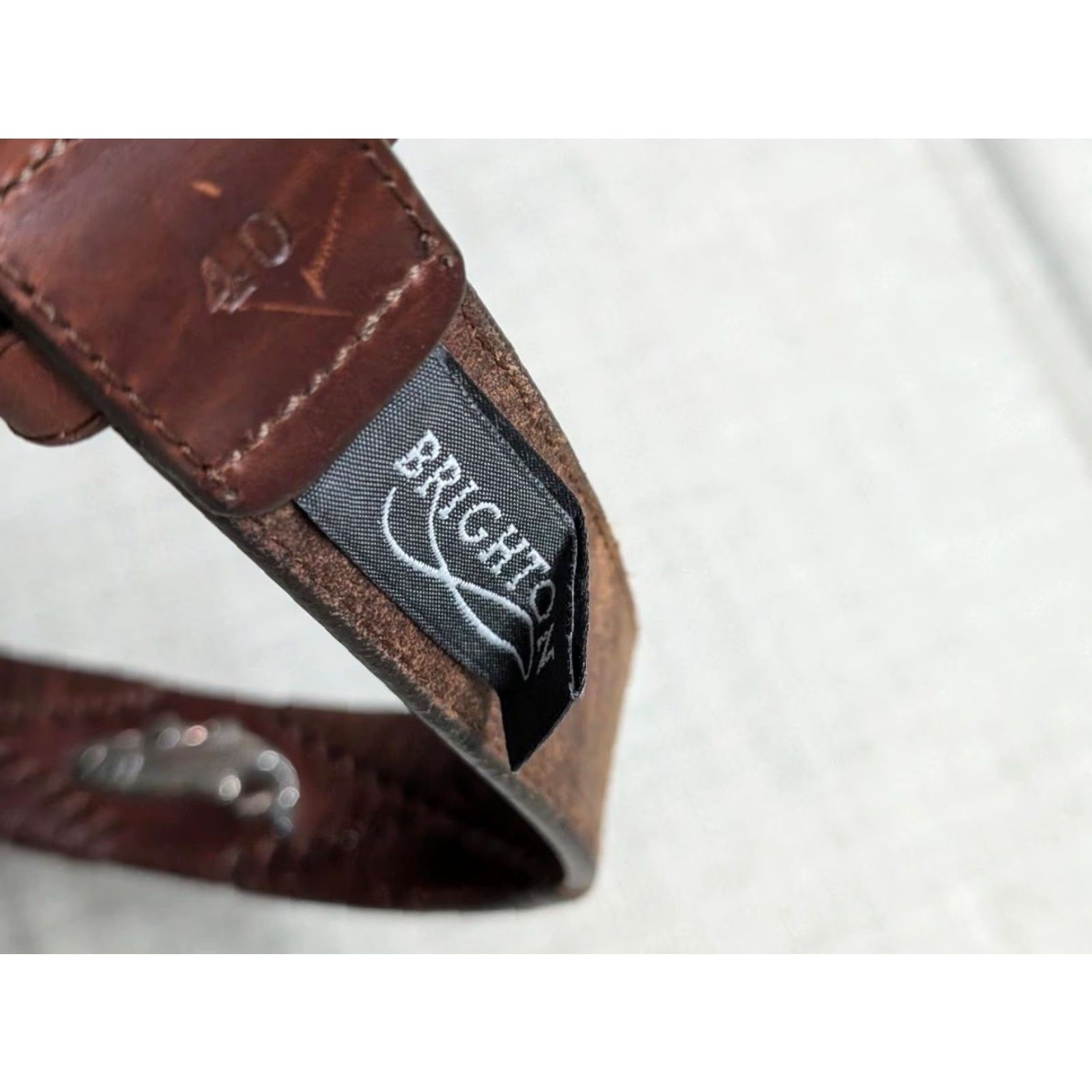 Brighton VINTAGE Brighton leather belt Fisherman brown 42 Mens Belt width 1-1/8" 40-42 Ivy League Concho PREPPY golf FLY FISHING Size 42 - 4 Thumbnail