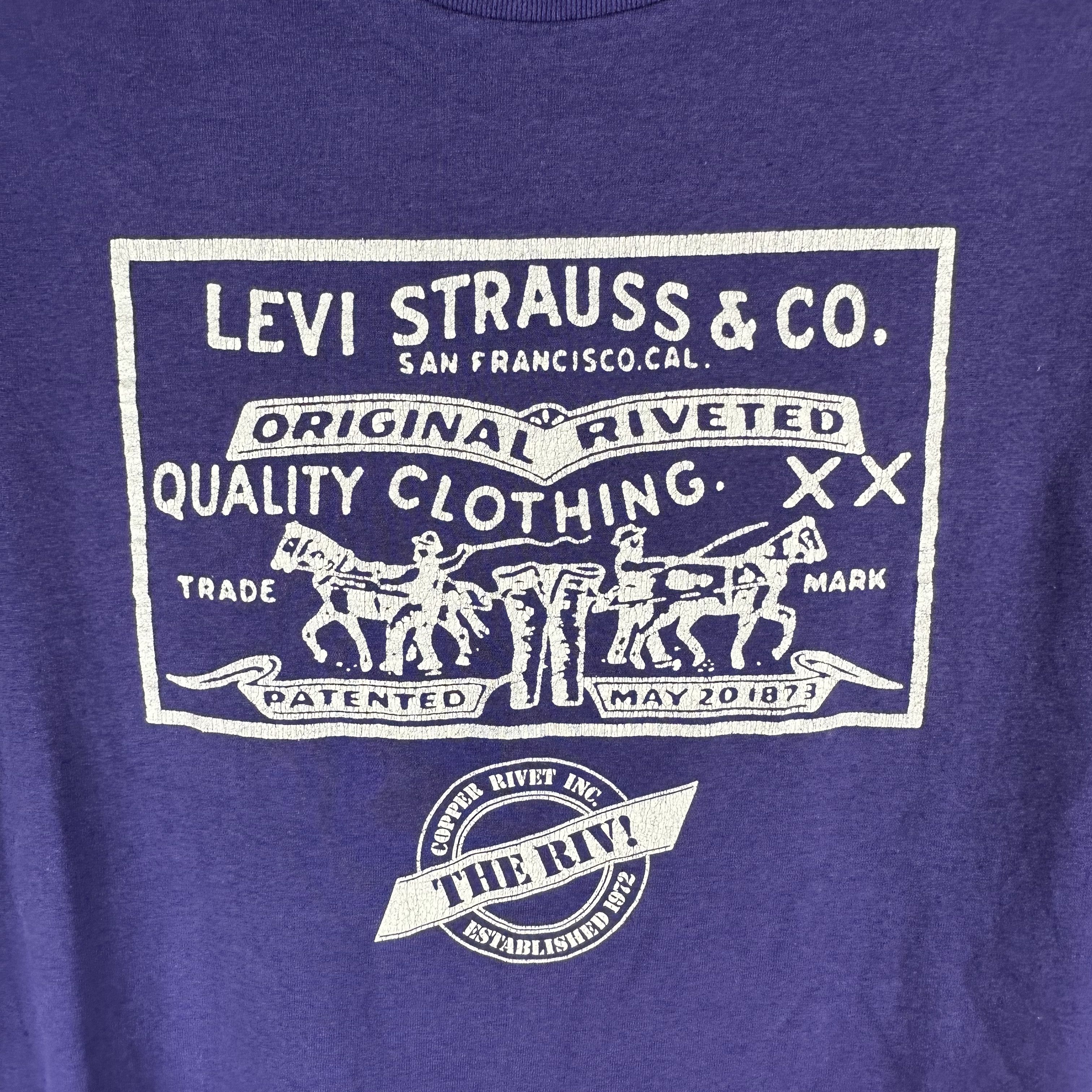 Vintage Vintage 90s Levi Strauss & Co Promo Graphic XL T-Shirt Size US XL / EU 56 / 4 - 2 Thumbnail