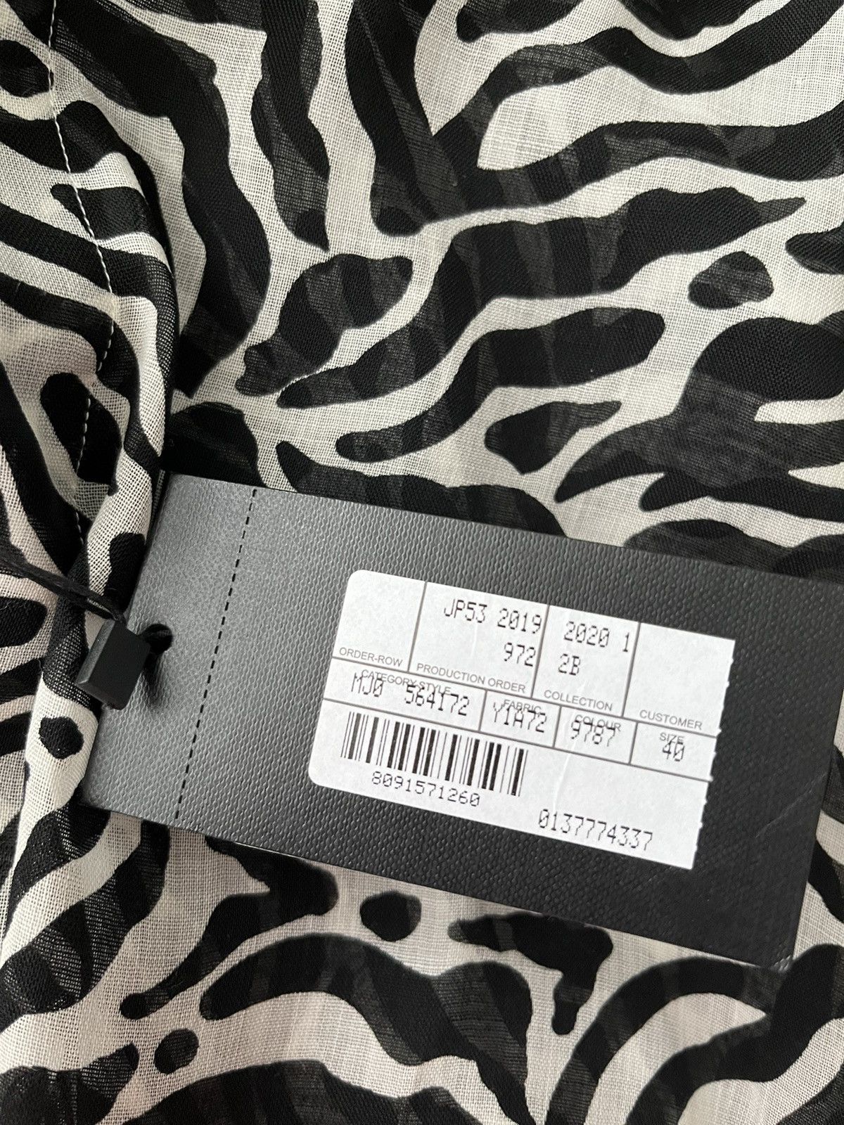 Hedi Slimane × Saint Laurent Paris × Yves Saint Laurent $1,100 Sold Out Brand NEW Rare Iconic Runway Zebra Shirt Size US L / EU 52-54 / 3 - 14 Thumbnail