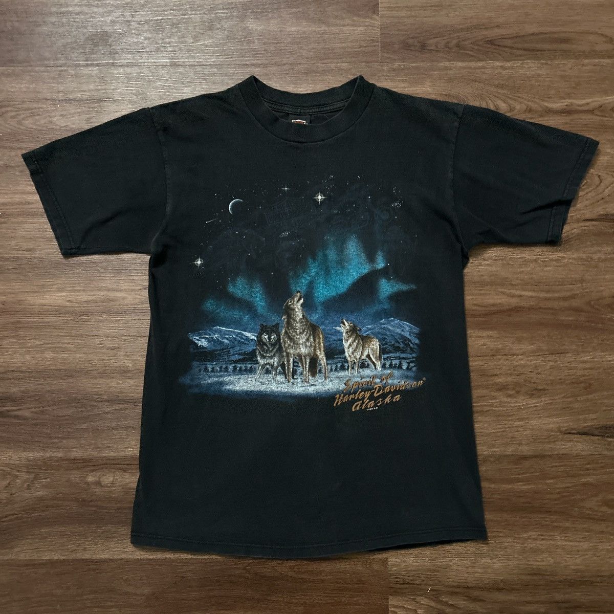 Harley Davidson Vintage 90s motor spirt Harley Davison wolf print tee Size US M / EU 48-50 / 2 - 1 Thumbnail