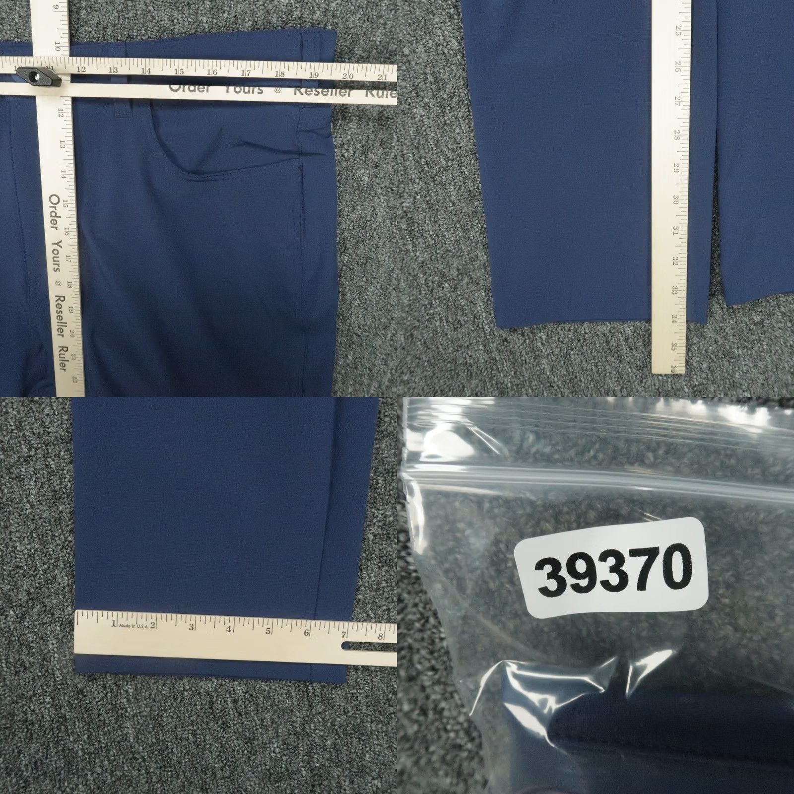 Mizzen+Main Mizzen+Main Pants Mens 38x34 Blue Helmsman Performance Stretch Trouser Slim Front Flat Pocket Chino Business Workwear Casual Travel Size US 38 / EU 54 - 8 Thumbnail