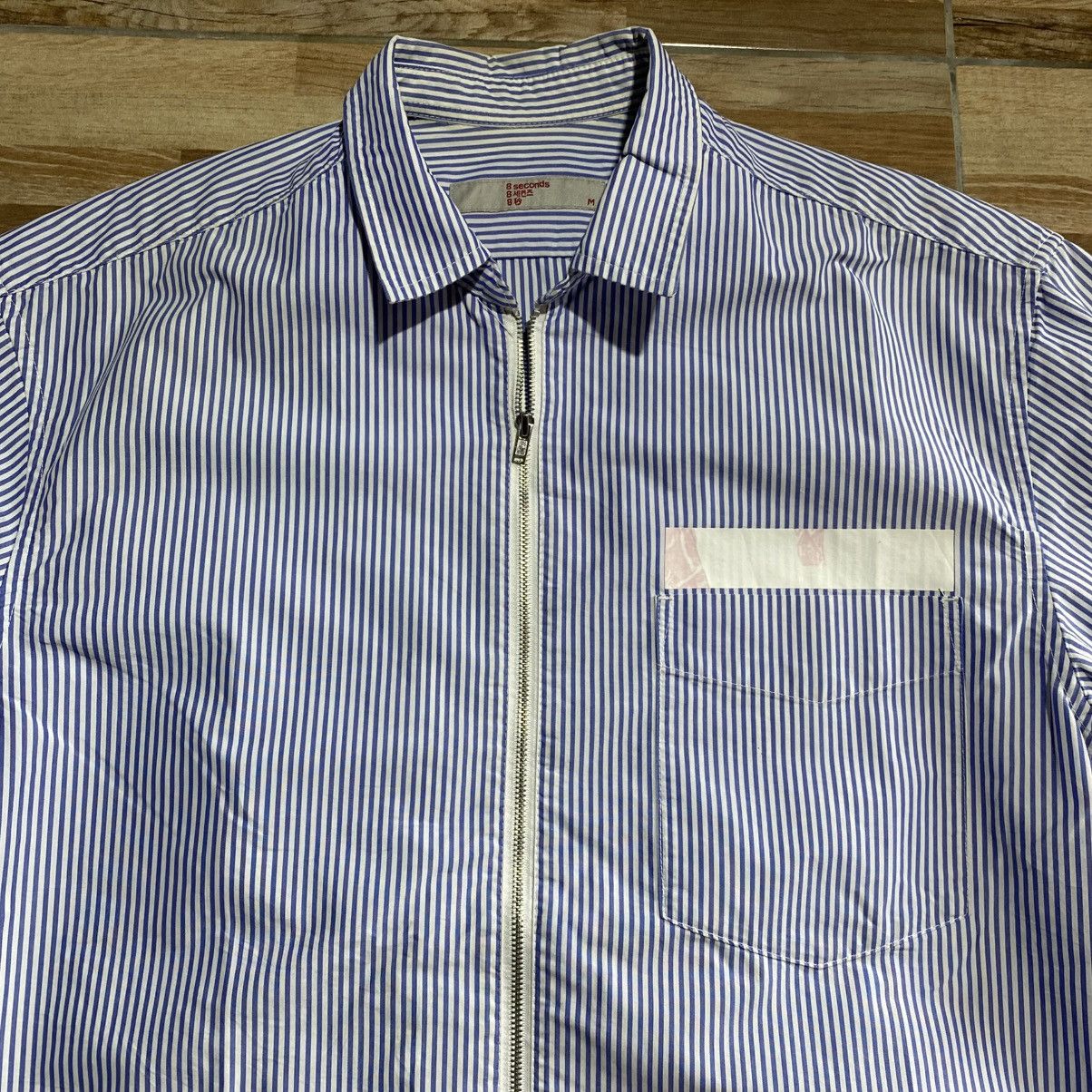Japanese Brand 8Second City Boys Stripe Zip L/S Shirt Size US M / EU 48-50 / 2 - 3 Thumbnail