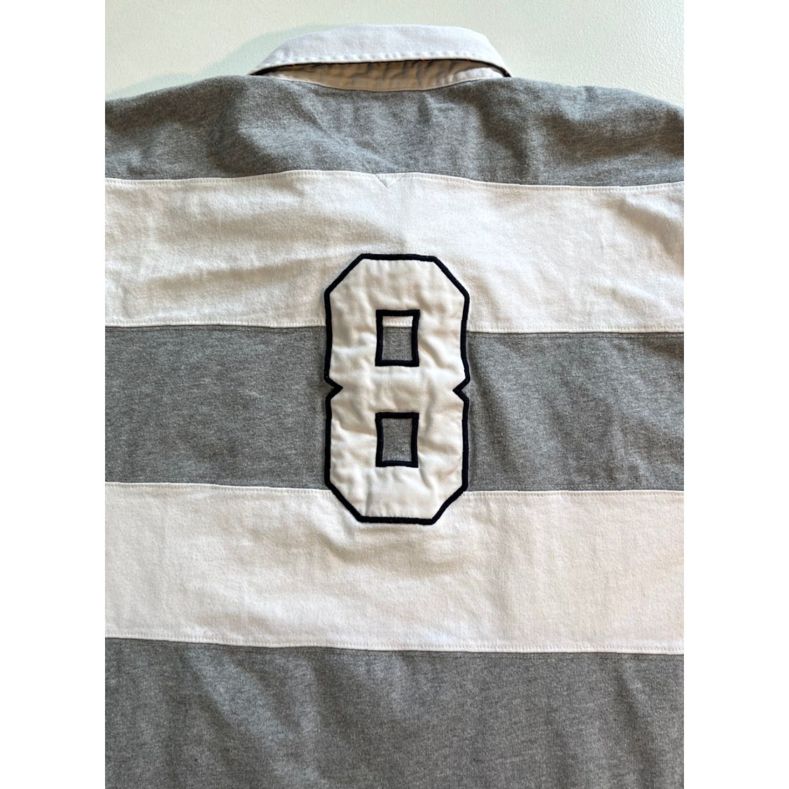 Tommy Hilfiger VINTAGE Tommy Hilfiger Men’s Long Sleeve Rugby Shirt Striped 2XL White Gray Size US XXL / EU 58 / 5 - 3 Thumbnail
