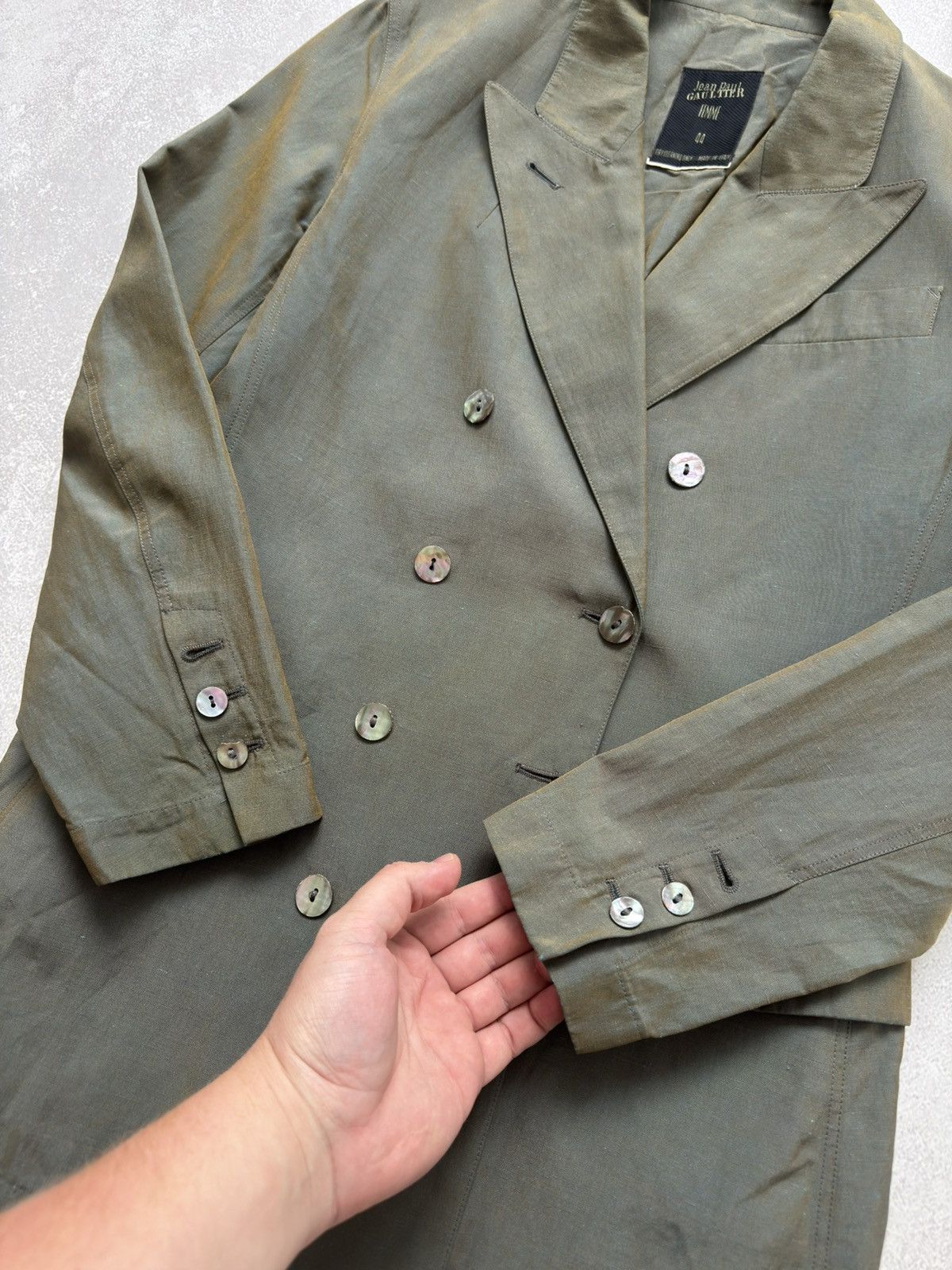 Jean Paul Gaultier Jean Paul Gaultier Blazer Jacket Double Breasted Satin Sheen Size M / US 6-8 / IT 42-44 - 7 Thumbnail
