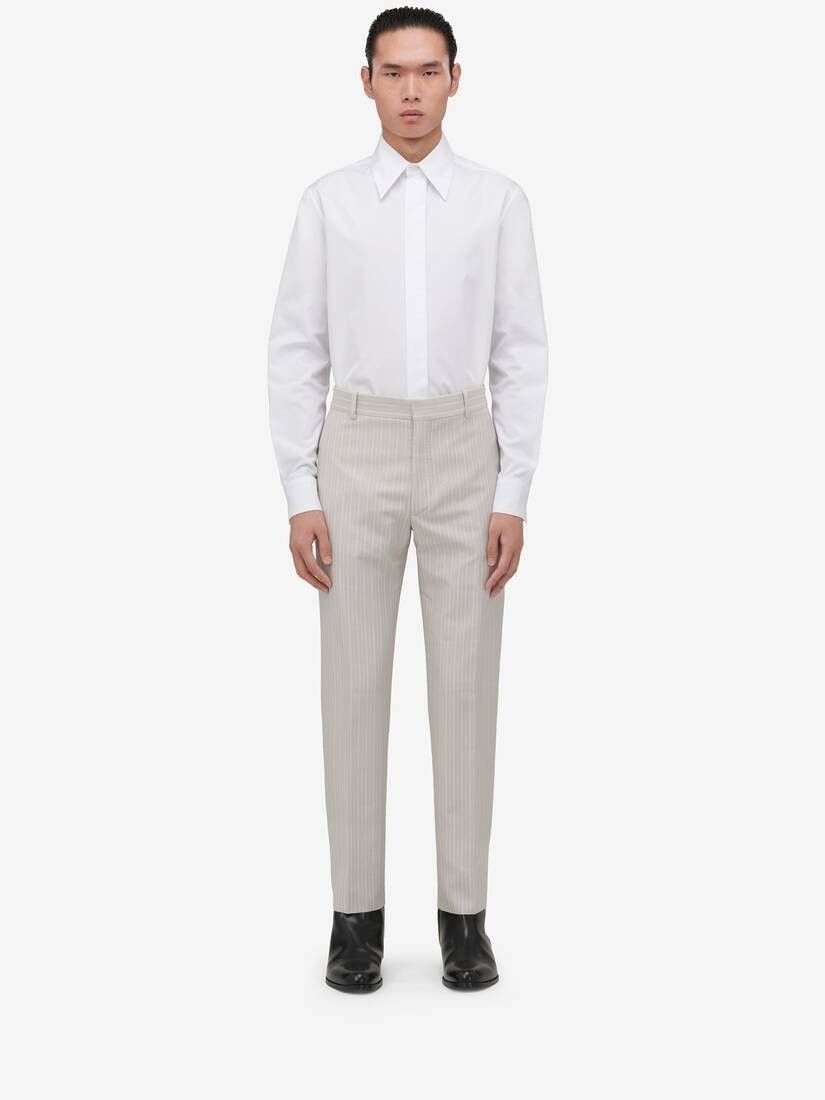 Alexander McQueen o1w1db10725 Tailored Cigarette Trousers in White Size US 32 / EU 48 - 2 Thumbnail