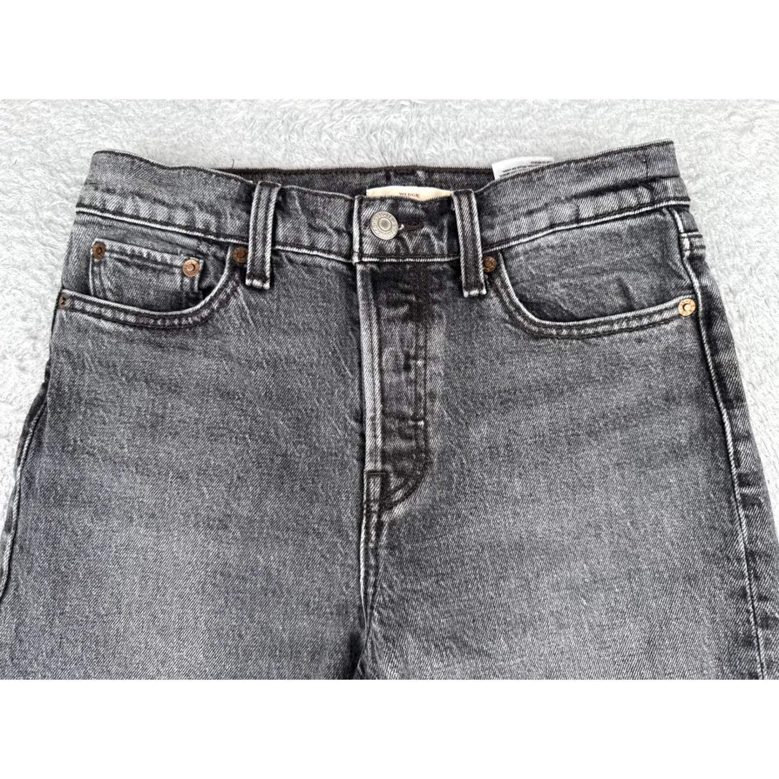 Levi's Levi's Wedgie Fit Vintage Women’s Black Denim Jeans 26x27 Straight Stretch Distressed Cotton Mid Rise Holiday Theme Size 26" / US 2 / IT 38 - 4 Thumbnail
