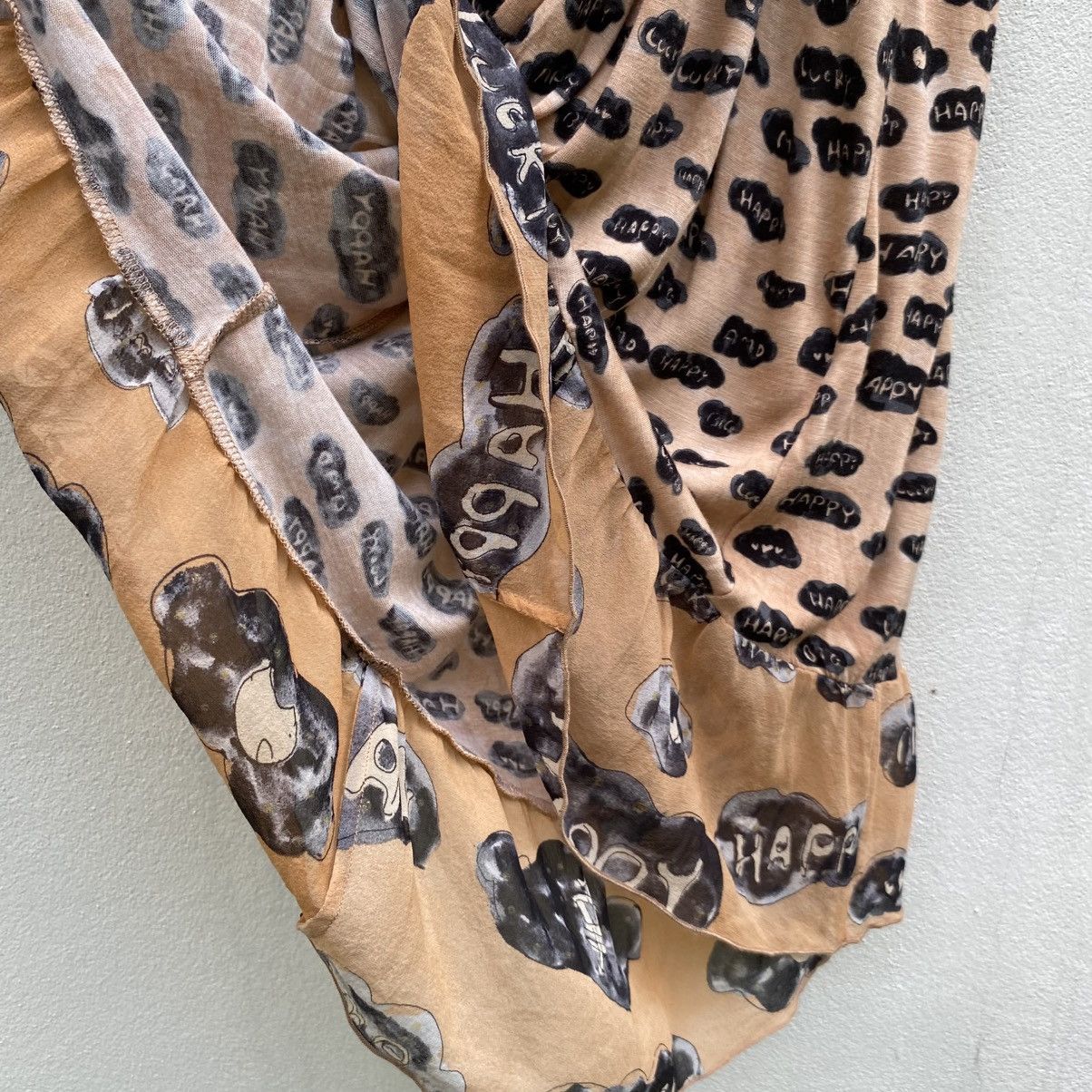Tsumori Chisato Tsumori Chisato Beige Printed Dress Puff Sleeves Tie Neck Size XS / US 0-2 / IT 36-38 - 11 Thumbnail