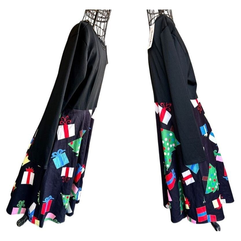 Other NWT Sucrefas Christmas Dress XXL Black Holiday Christmas Tre Size XXL / US 16-18 / IT 52-54 - 7 Thumbnail