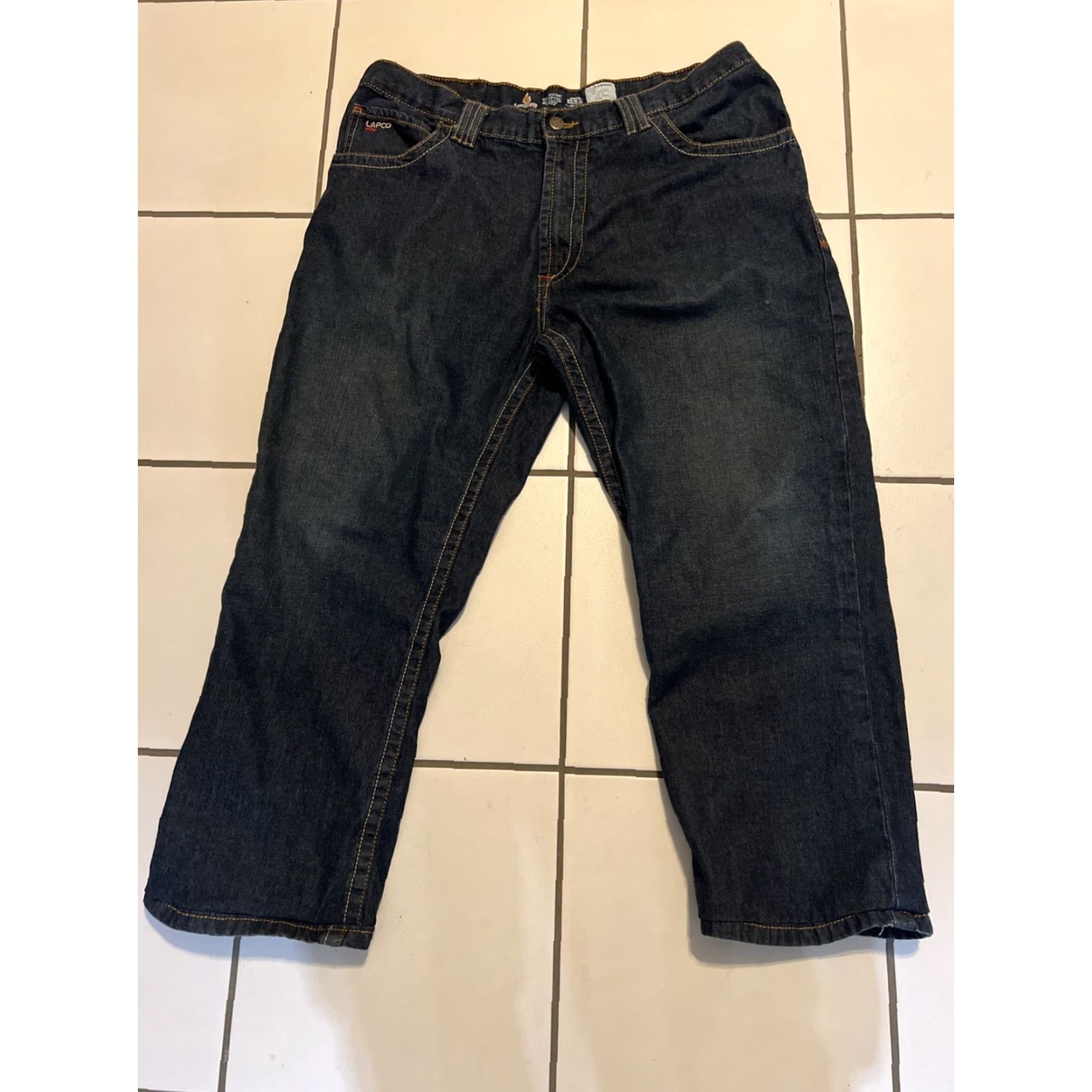 Denime LAPCO FR Jeans Flame Resistant Denim Men's 38x25 Blue Straight Regular Fit Size US 38 / EU 54 - 2 Thumbnail