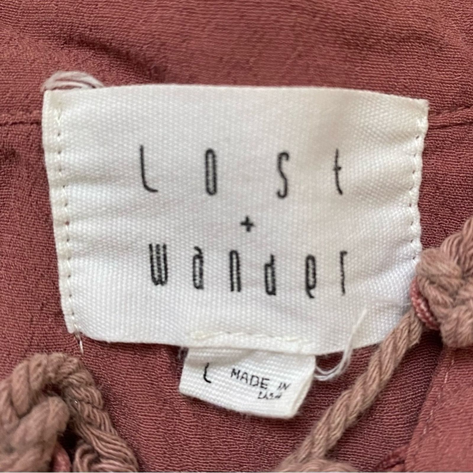 Other Lost & Wander | Boho Long Sleeve Tie-Front Shirt | Large Size L / US 10 / IT 46 - 3 Thumbnail