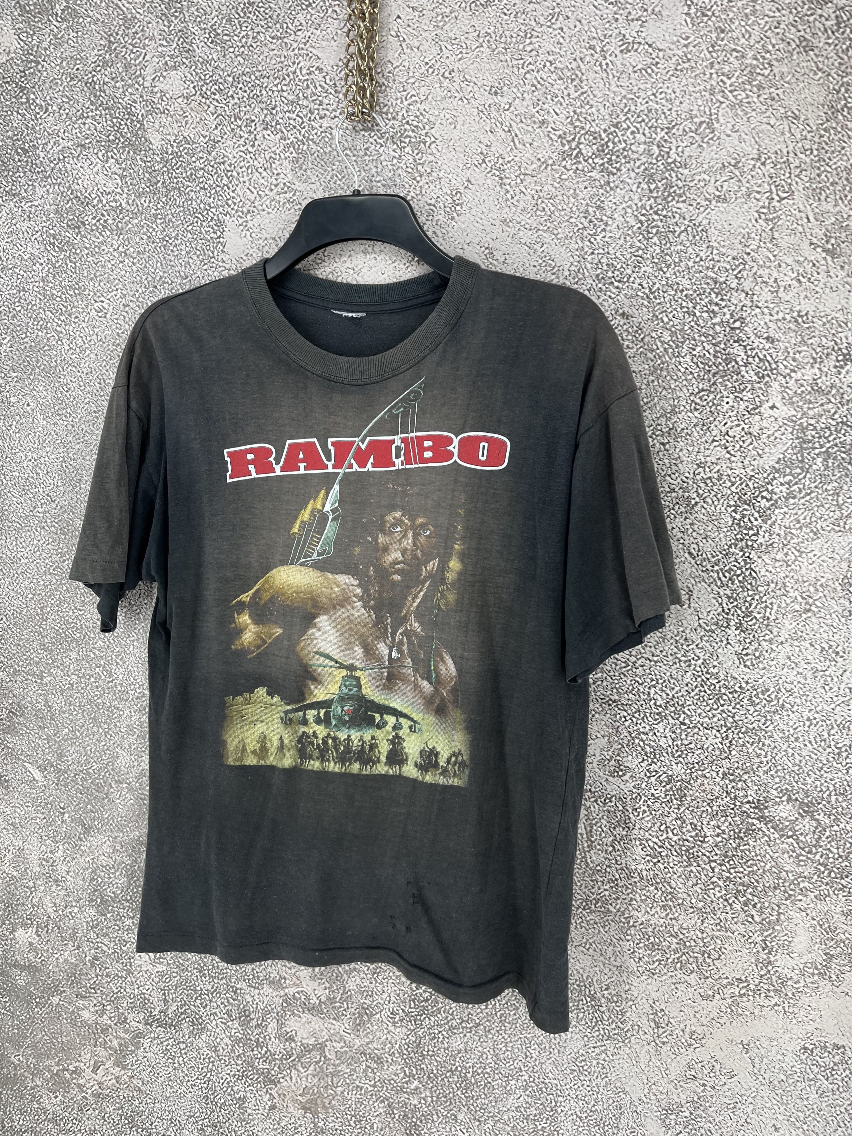 Japanese Brand Vintage 90s Rambo Movie Tee Sylvester Stallone Rap Print Size US M / EU 48-50 / 2 - 3 Thumbnail