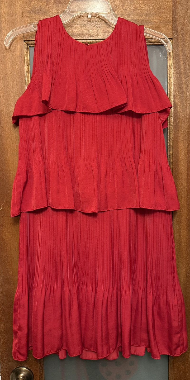 Maje Maje Women Apple Red Tiered Layered Ruffle Sleeveless Dress Size XS / US 0-2 / IT 36-38 - 1 Thumbnail