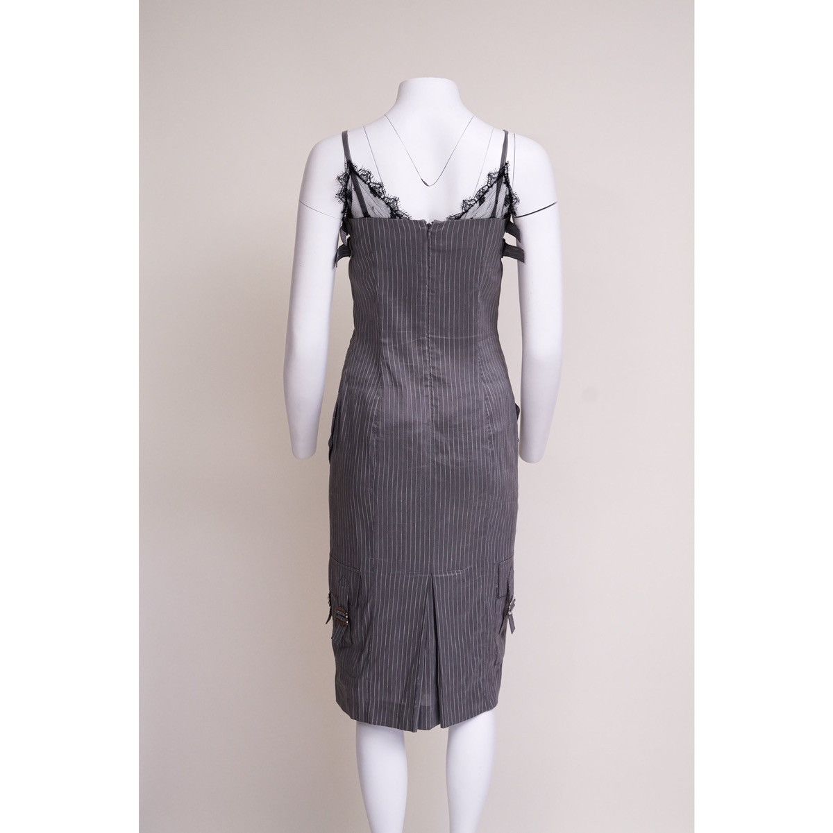 Dior Christian Dior 1998 Pinstripe Lace Mini Dress Size S / US 4 / IT 40 - 5 Thumbnail