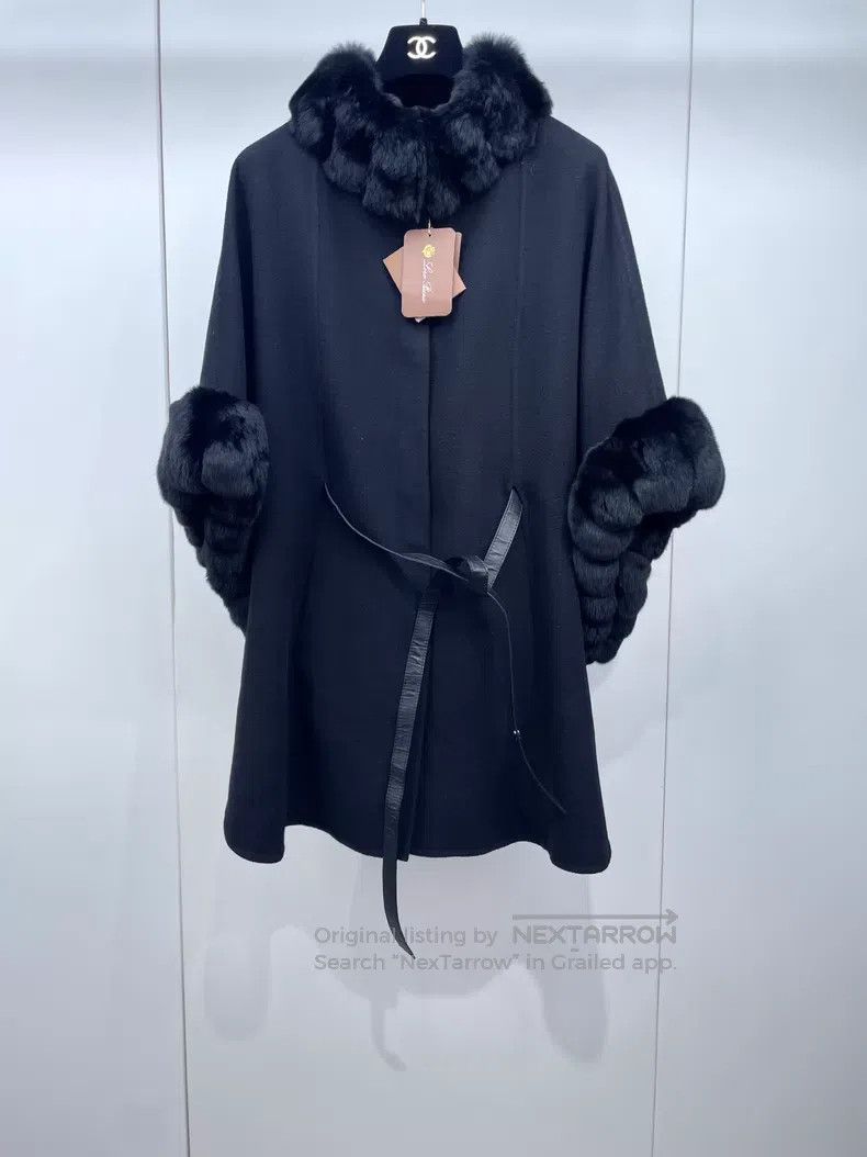 Loro Piana Loro Piana Black rabbit + cashmere cloak coat Size M / US 6-8 / IT 42-44 - 1 Thumbnail