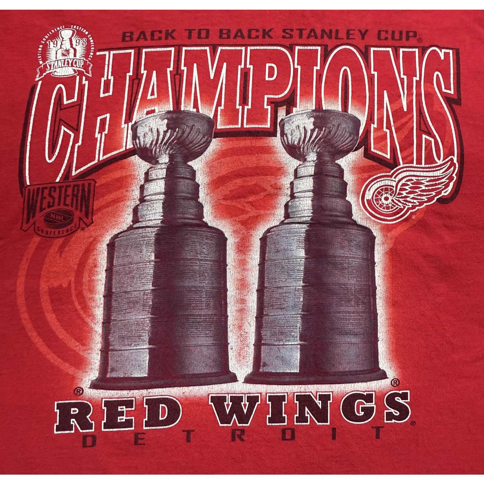 Lee Lee 1998 Detroit Red Wings Stanley Cup Champions Tee Red XL Size US XL / EU 56 / 4 - 7 Thumbnail