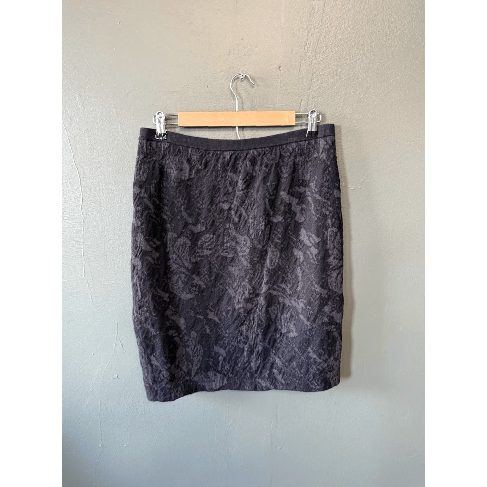 Eileen Fisher Eileen Fisher Black Knit Skirt Womens A-Line Lined Knee Length Size M Size 32" / US 10 / IT 46 - 2 Thumbnail