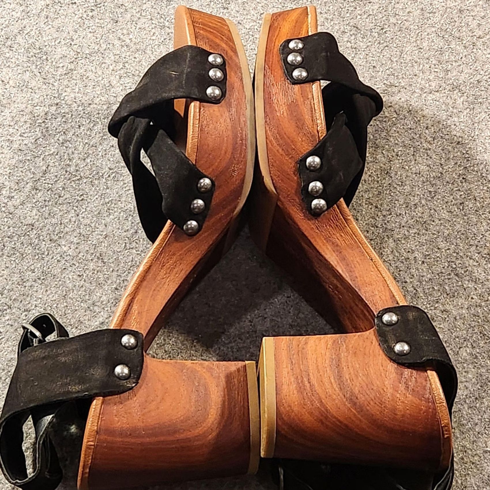 Lucky Brand Lucky Brand Sandals Womens Size 9 Black Leather Platform Heel Buckle Ankle Strap Open Toe LK Whitneigh Women Platform Heel Sandals Black Leather Size US 9 / IT 39 - 7 Thumbnail