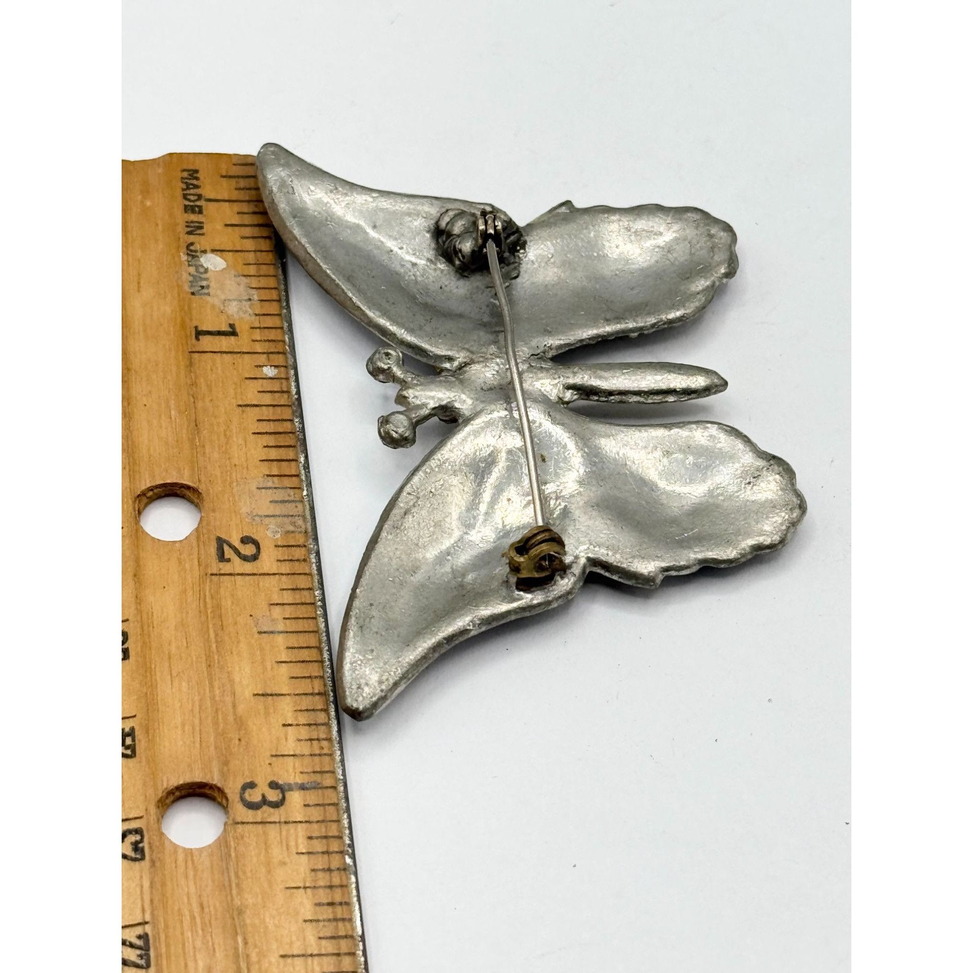 Vintage Art deco rhinestone blue butterfly vintage brooch pin Size ONE SIZE - 4 Thumbnail