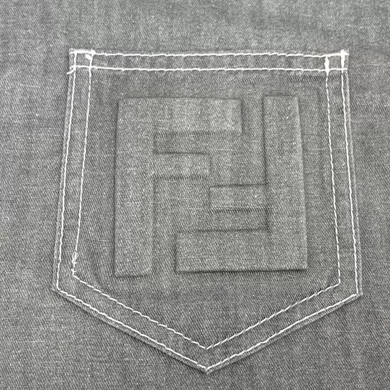 Fendi Fendi 2022 Grey Green Logo Relief Cotton Collar Long Sleev Size XS / US 0-2 / IT 36-38 - 5 Thumbnail
