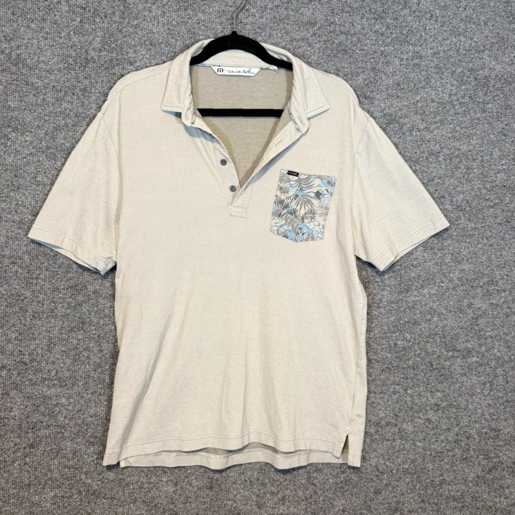 TravisMathew Travis Mathew Shirt Mens Medium Gray Short Sleeve Polo Golf Stretch Performance Size US M / EU 48-50 / 2 - 2 Thumbnail