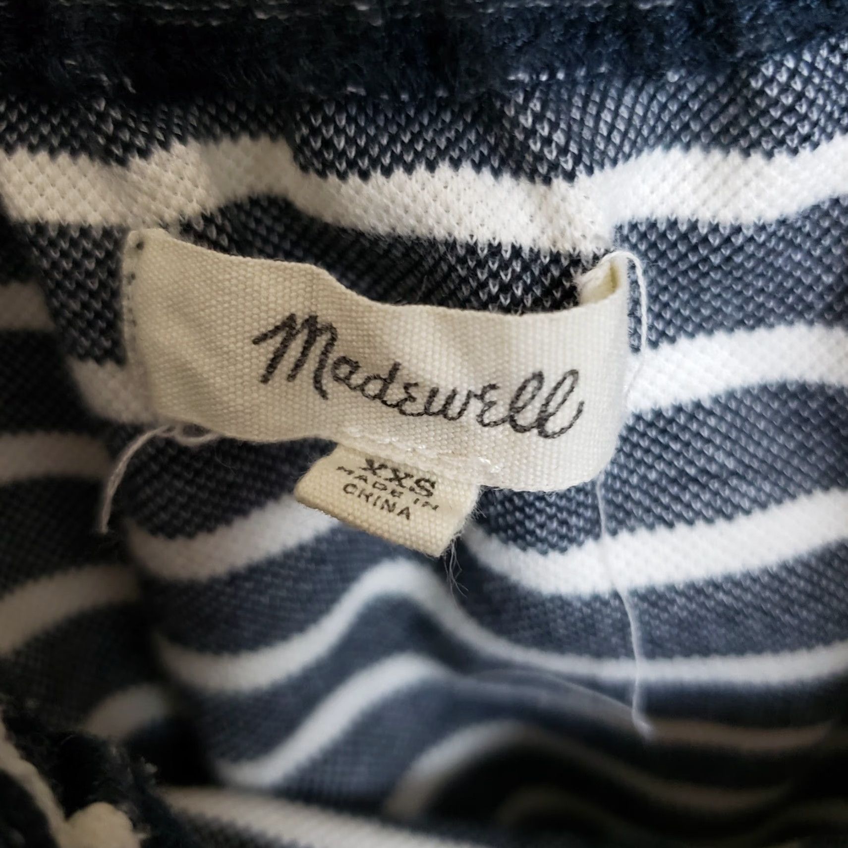 Madewell VINTAGE Madewell Womens Off The Shoulder Dress Sz 2XS Black Stripe Short Sleeve Size 24" / US 00 / IT 34 - 5 Thumbnail