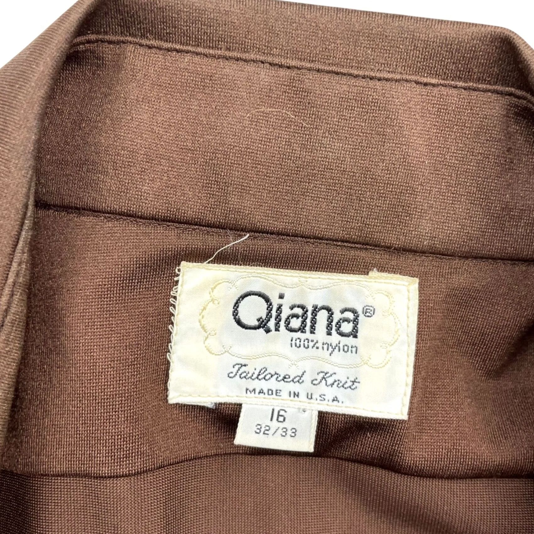 Vintage VINTAGE Qiana Dress Shirt Men’s Brown 100% Nylon Tailored Knit USA 16 Size 42R - 3 Thumbnail