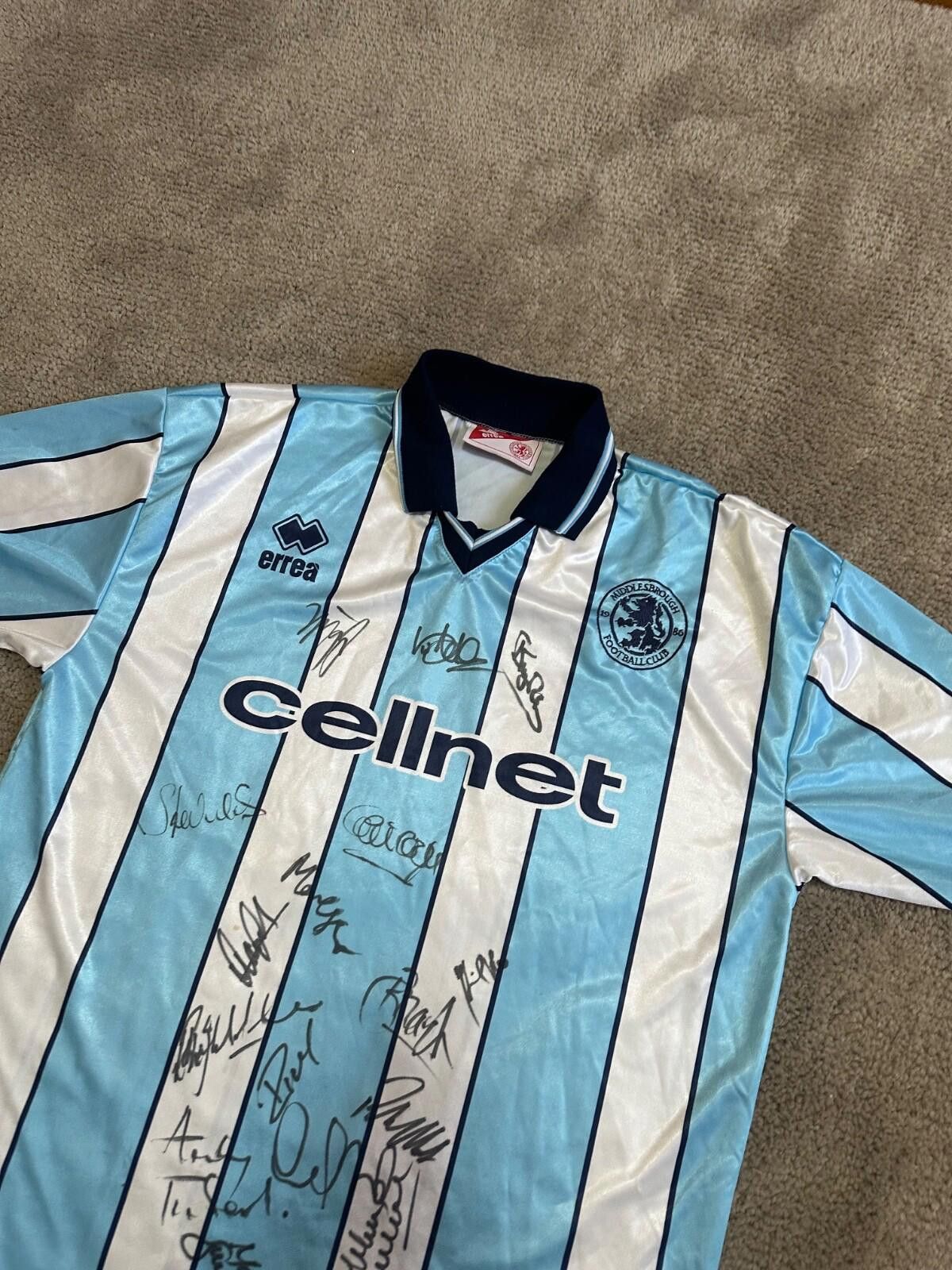 Errea Middlesbrough FC 1998/99 1999 Football Shirt Soocer Jersey Size US XL / EU 56 / 4 - 6 Thumbnail
