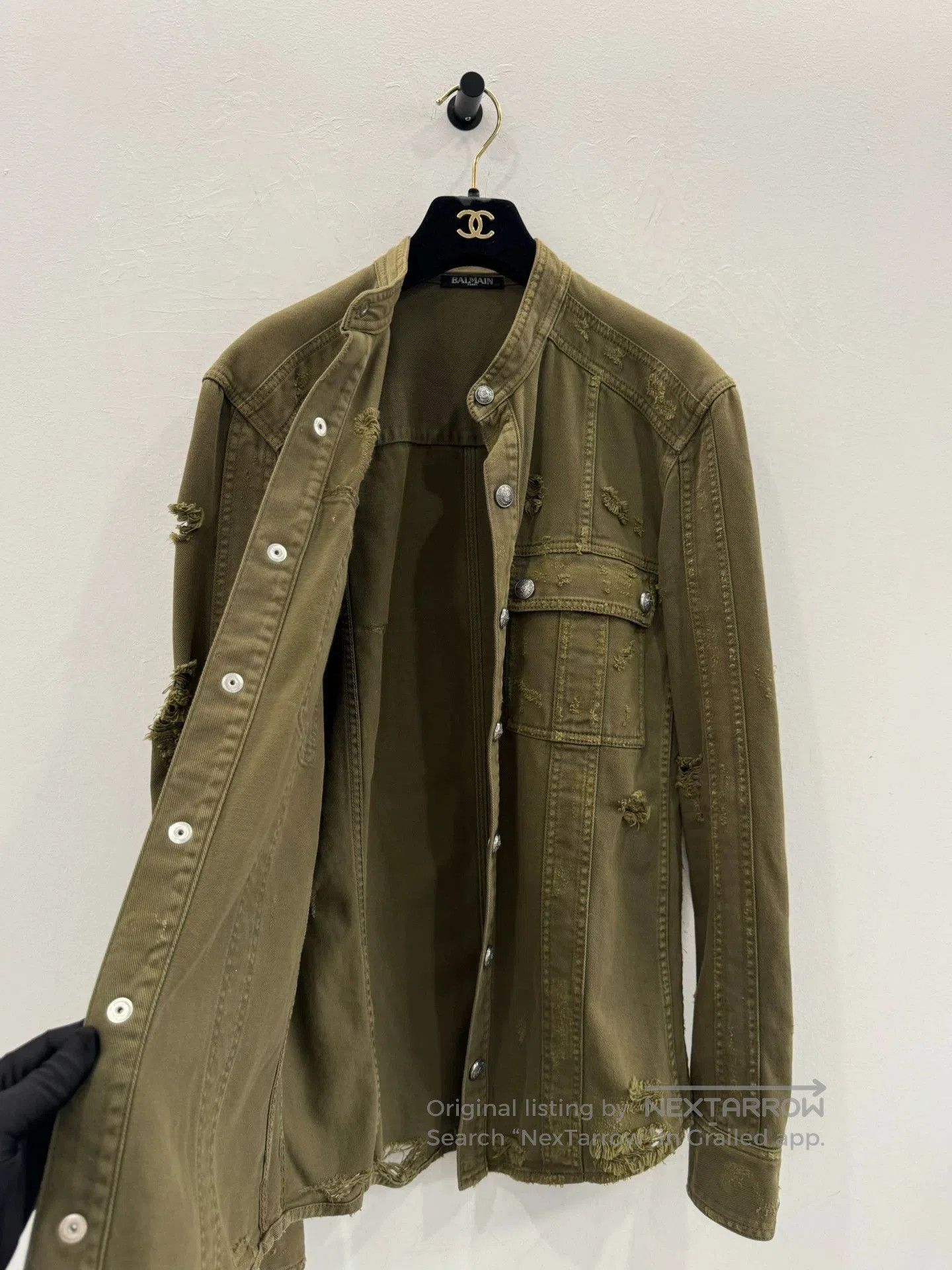 Balmain Balmain Distressed Military Green Jacket. Size US XS / EU 42 / 0 - 3 Thumbnail