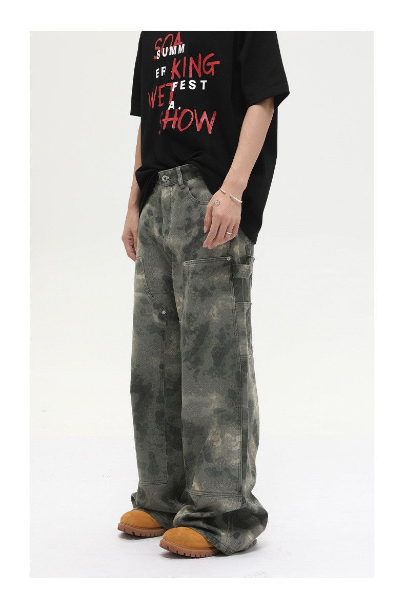 Japanese Brand Camouflage distressed patchwork workwear straight leg jeans Size US 32 / EU 48 - 4 Thumbnail