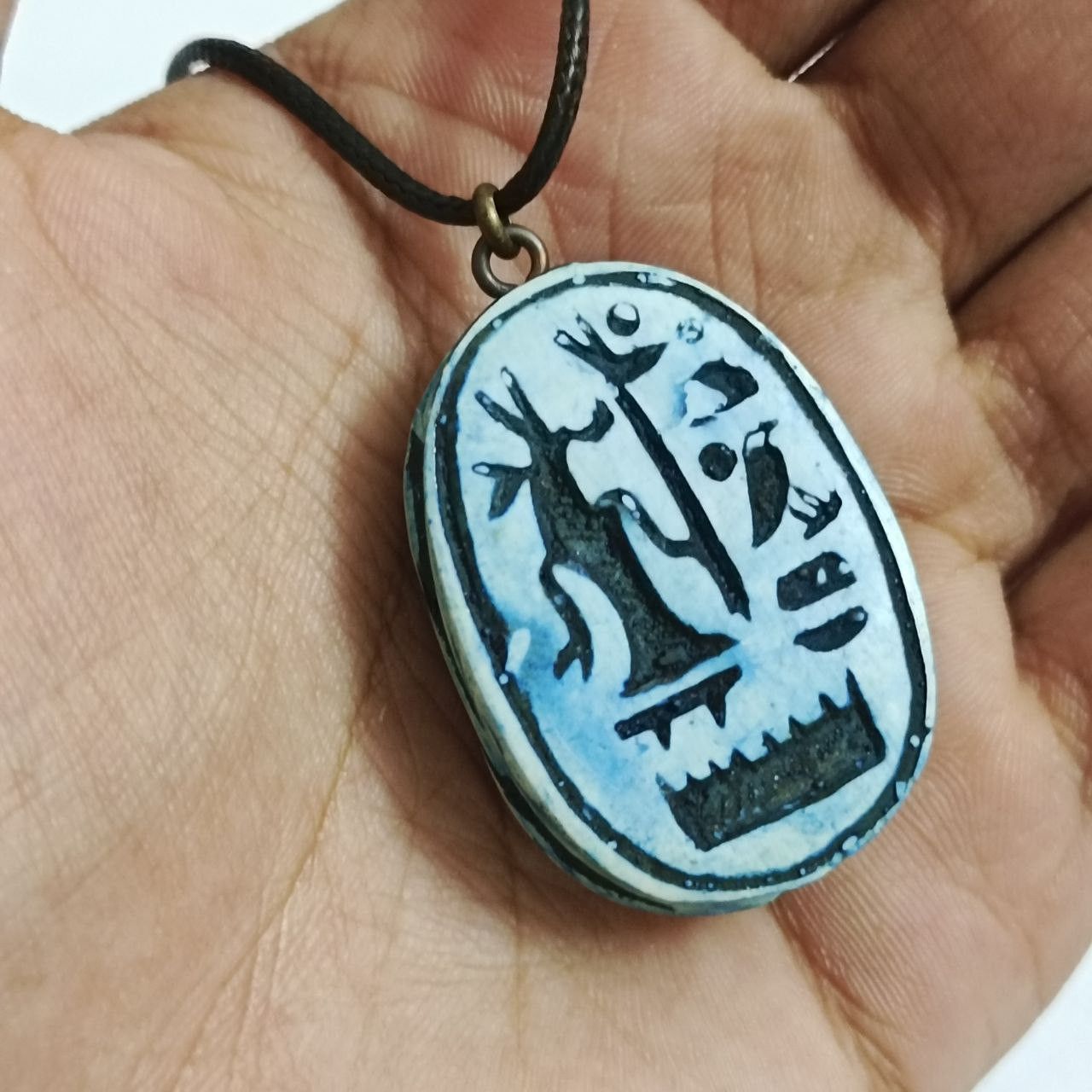 Handmade Egyptian scarab pendant necklace – handmade, vintage Size ONE SIZE - 7 Thumbnail