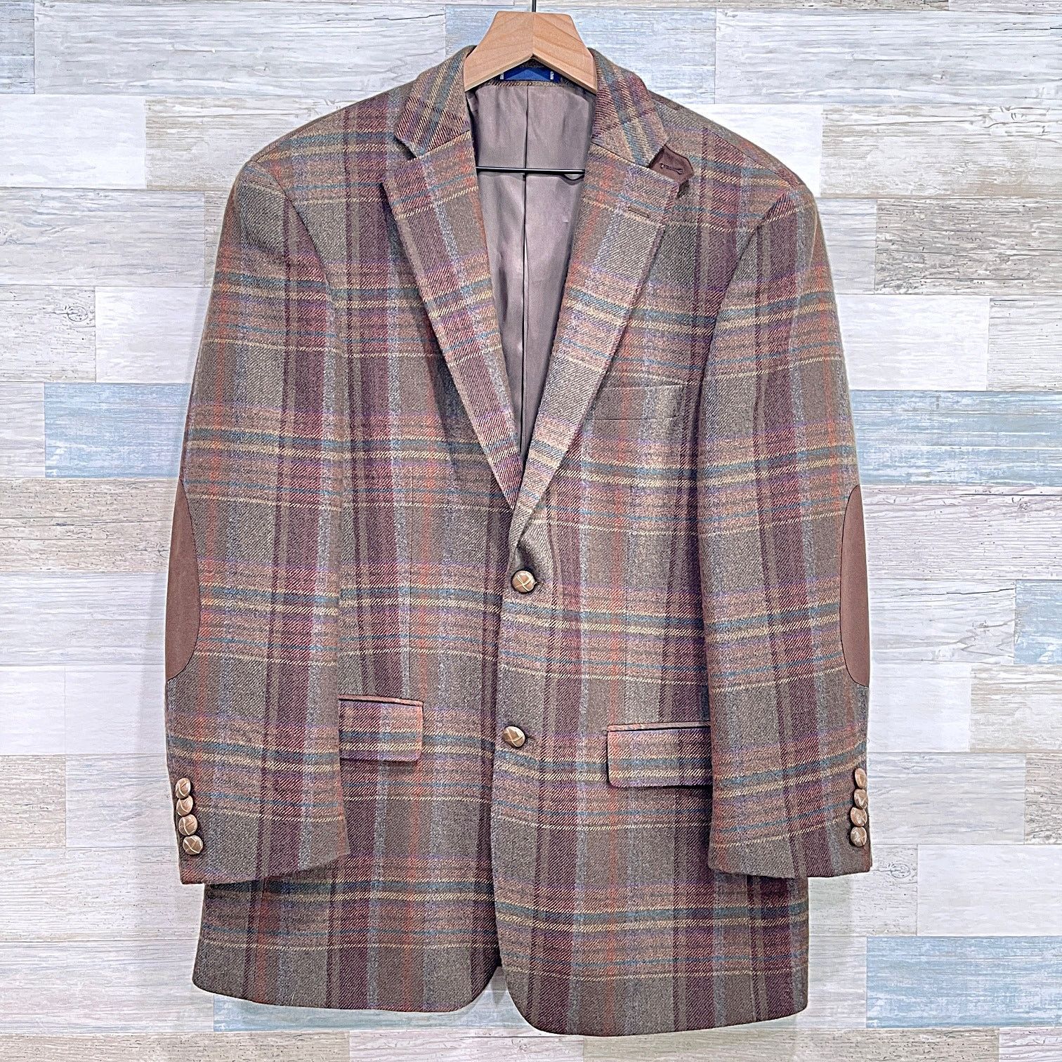 Paul Fredrick Paul Fredrick Wool Donegal Tweed Sport Coat Brown Plaid41R Size 40R - 1 Thumbnail