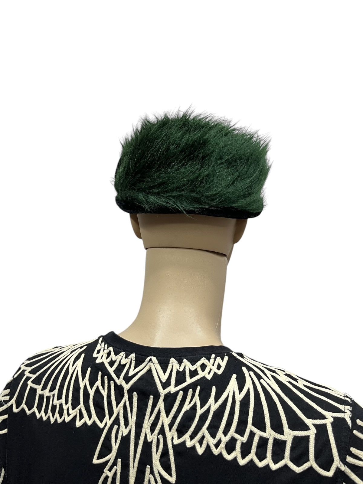 Japanese Brand Vintage MAXIM Punk Green Hairy Hat Vivienne Westwood Style💥 Size ONE SIZE - 5 Thumbnail