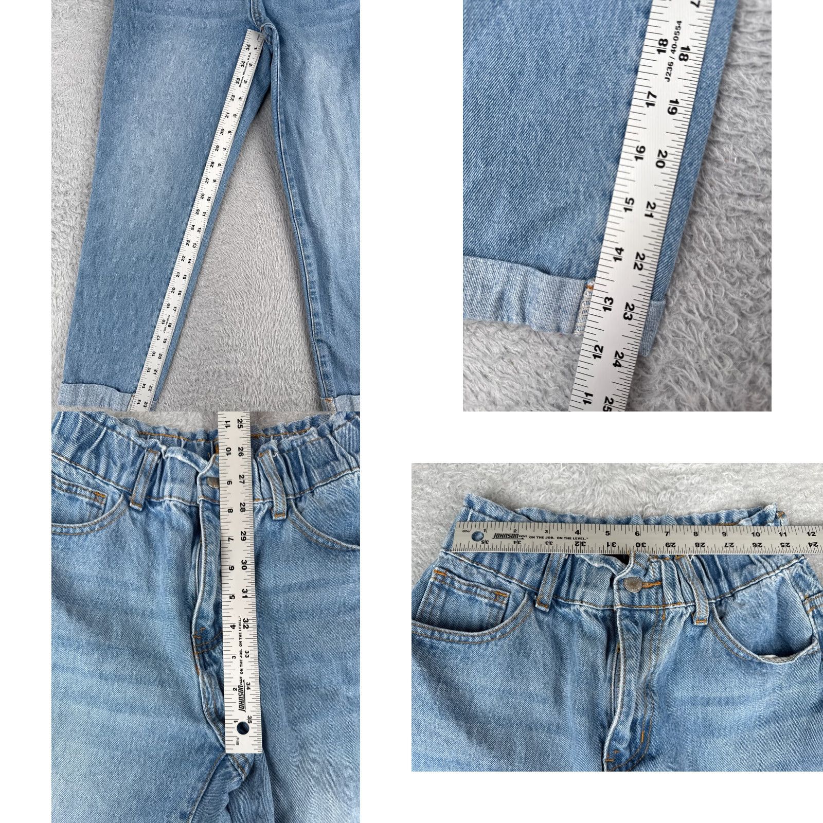 Shein SheIn Jeans Womens Small Petite Denim Straight 5-Pocket Elastic Waist Mid Rise Denim Jeans Blue Size 28" / US 6 / IT 42 - 8 Thumbnail