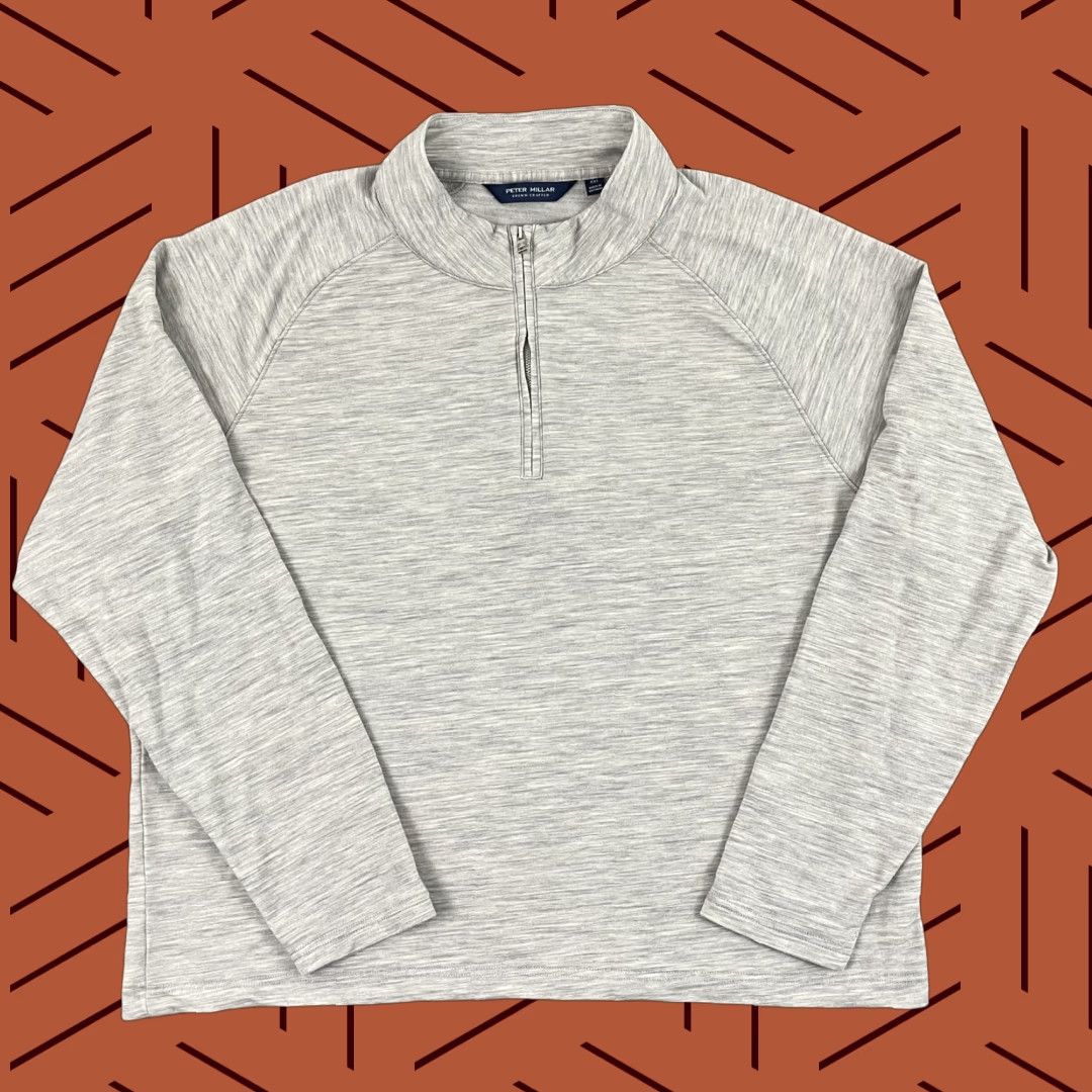 Peter Millar Peter Millar Excursionist Performance Jacket XL Gray Wool Blend 1/4 Zip Breathable Lightweight Golf Outdoor Mens Size US XL / EU 56 / 4 - 1 Thumbnail