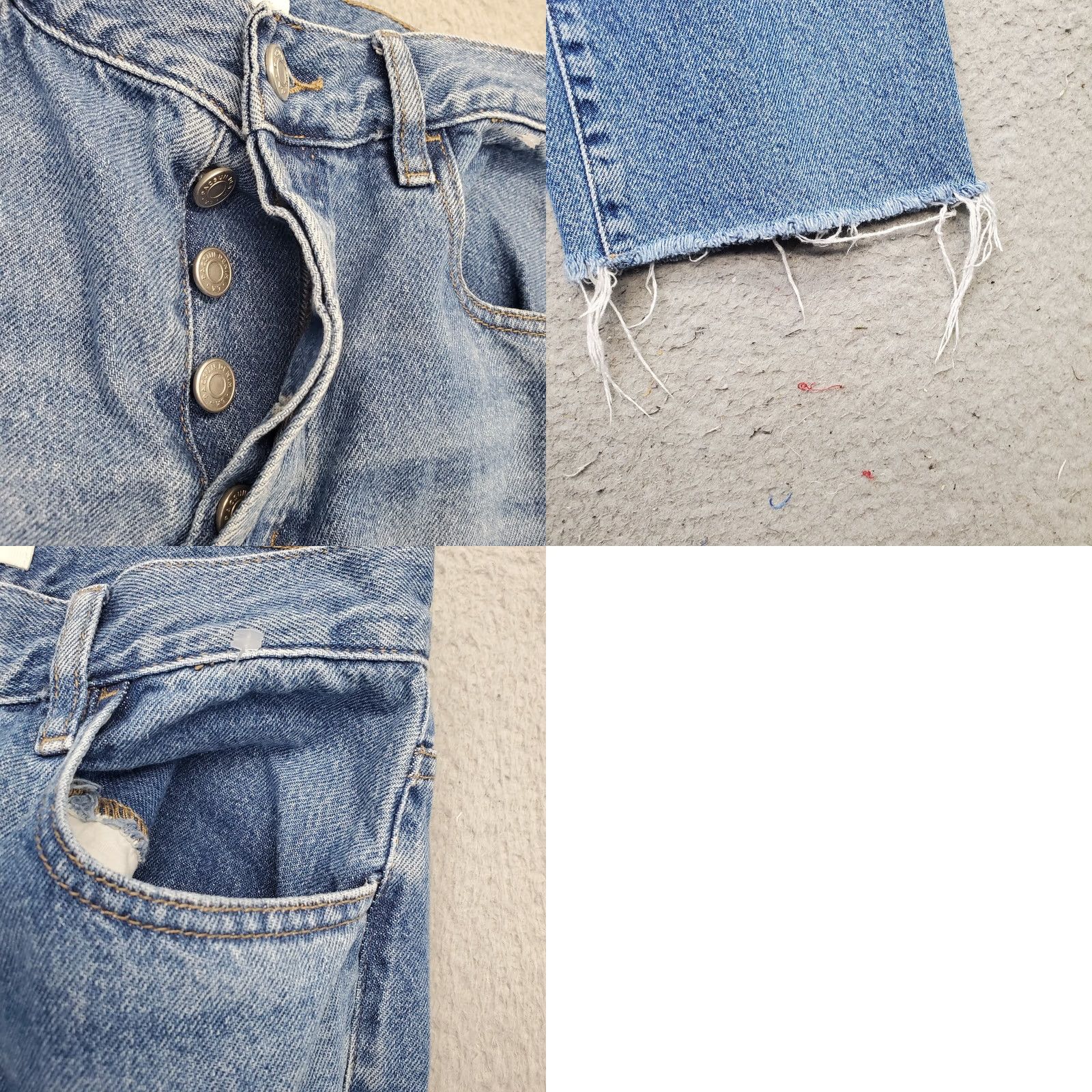 Pacsun PacSun Jeans Womens 27 Blue Denim Frayed Hem High Rise Straight Leg Button Fly Shirt? Size 27" / US 4 / IT 40 - 8 Thumbnail