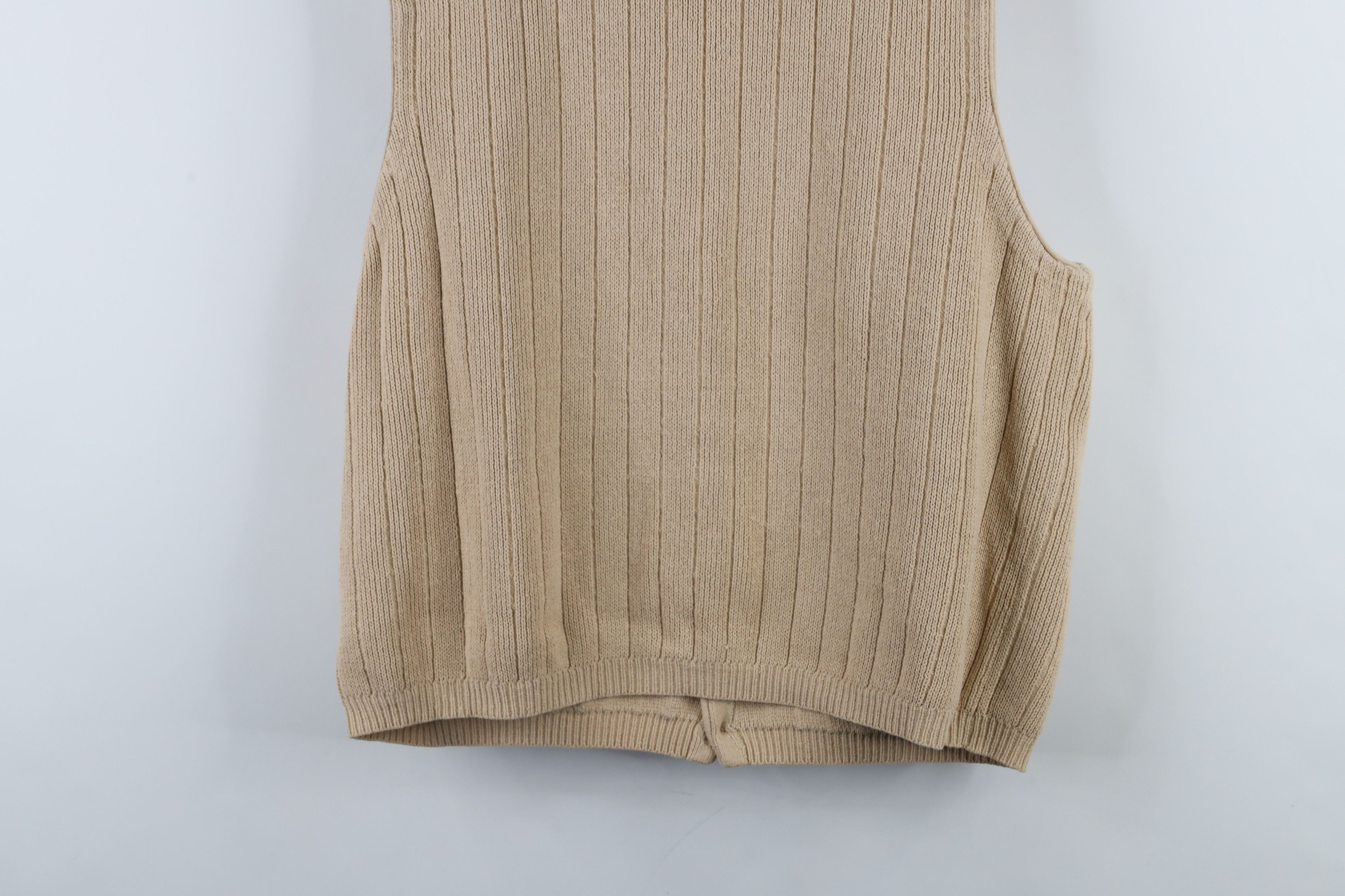 Eddie Bauer × Vintage Vintage 90s Eddie Bauer Knit Cardigan Sweater Vest Beige Size US L / EU 52-54 / 3 - 10 Thumbnail