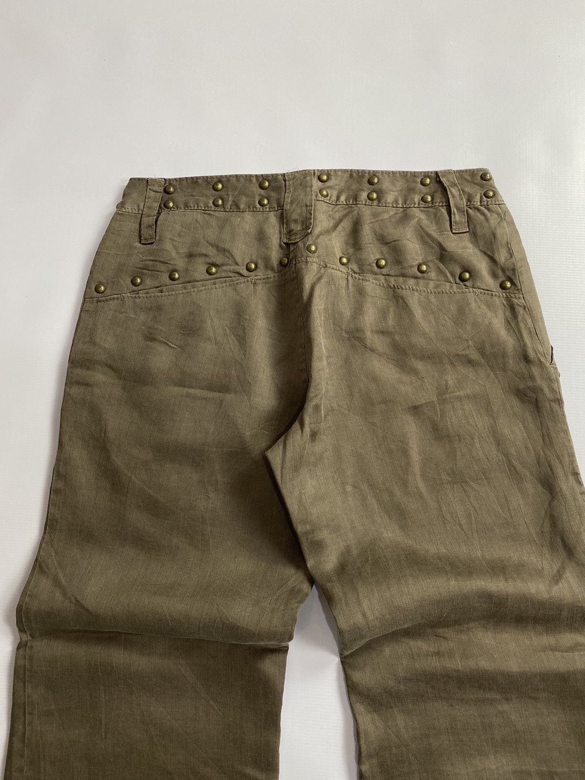 If Six Was Nine × Japanese Brand × Le Grande Bleu (L.G.B.) 2000s CGM Studed Ramie Pant Size US 32 / EU 48 - 4 Thumbnail