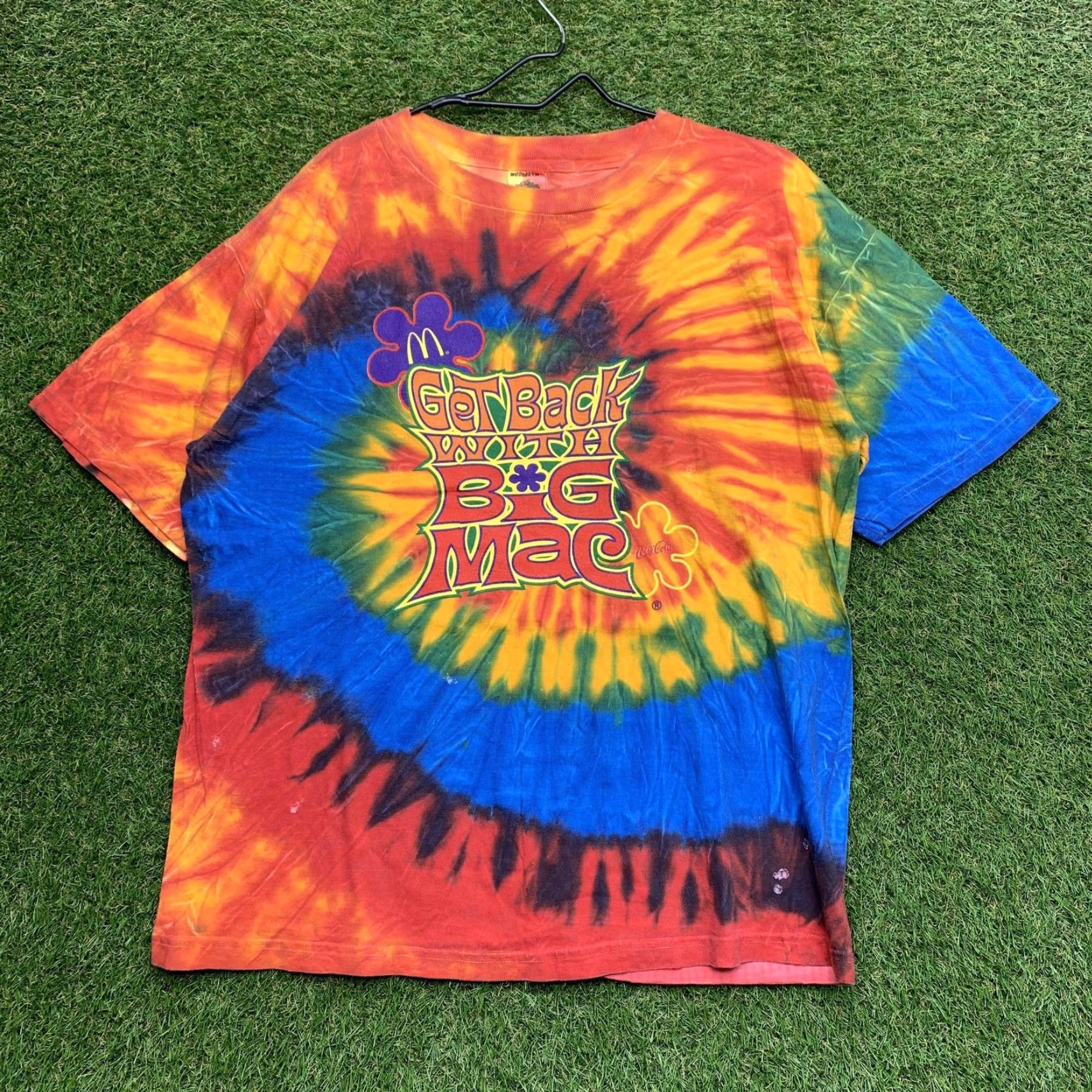 Vintage WOODFARM Shirt Mens XL Tie Dye Graphic Print McDonalds Get Back With a Big Mac Tee Size US XL / EU 56 / 4 - 2 Thumbnail