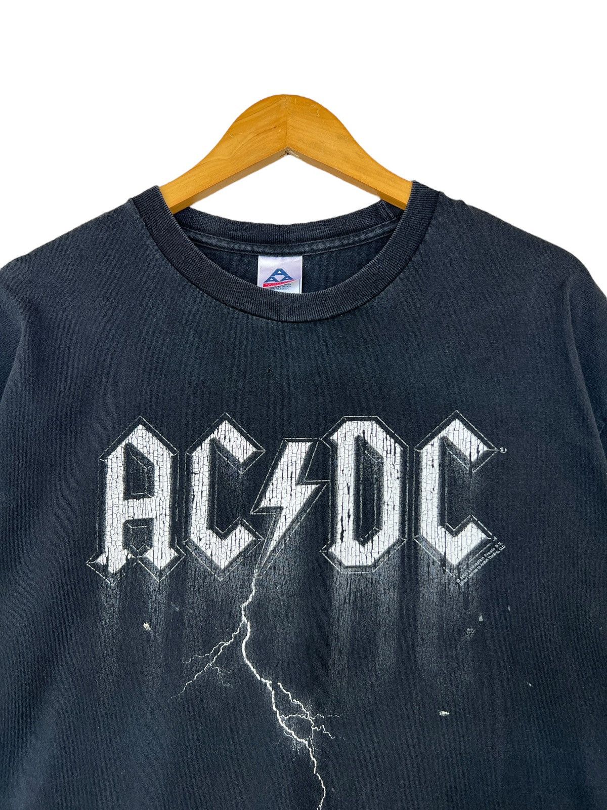 Band Tees Vintage ACDC Spellout Distressed Faded Black Oversize Tee Size US XL / EU 56 / 4 - 3 Thumbnail