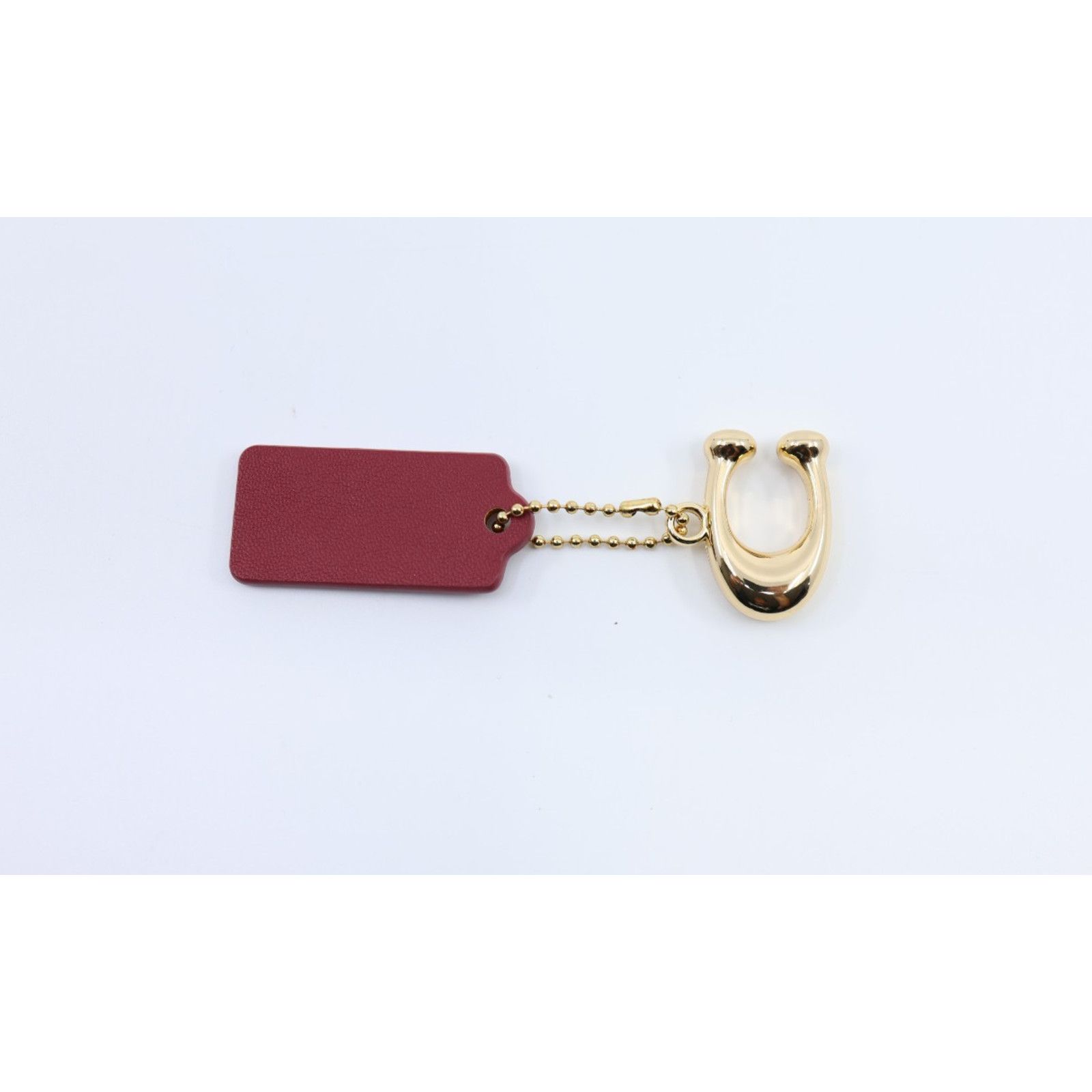 Coach NWoT COACH Burgundy Leather Hang Tag Gold Metal "C" Charm Size ONE SIZE - 2 Thumbnail