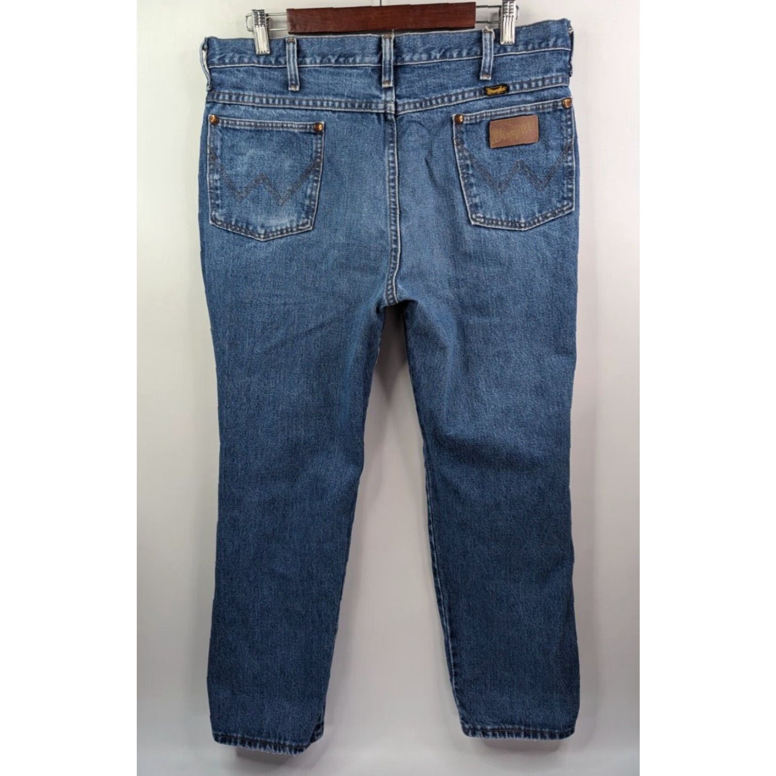 Wrangler VINTAGE Wrangler 936GBK Men's Jeans 36x30 Slim 100% Cotton Denim Blue Cowboy Western Slim Fit Size US 36 / EU 52 - 2 Thumbnail