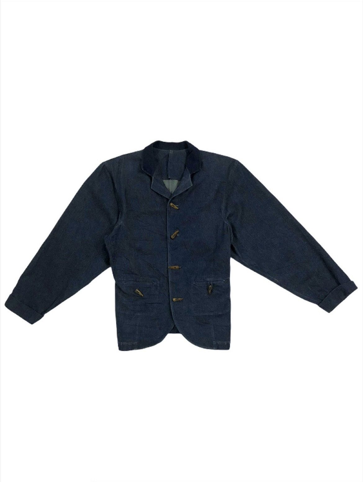 Yohji Yamamoto 1980s Yohji Yamamoto Batwing Indigo Baggy 🧙‍♀️ Denim Jacket Size US S / EU 44-46 / 1 - 2 Thumbnail