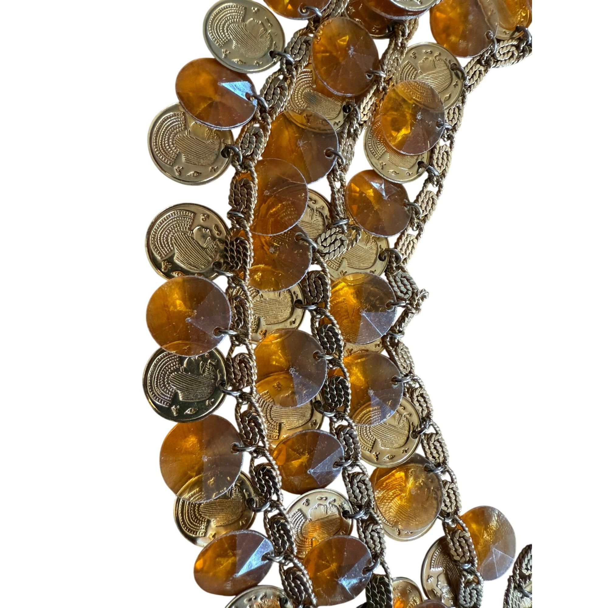 Other Vintage Signed HOBE Rare Egyptian Bib Necklace W/ Lucite Yel Size ONE SIZE - 4 Thumbnail