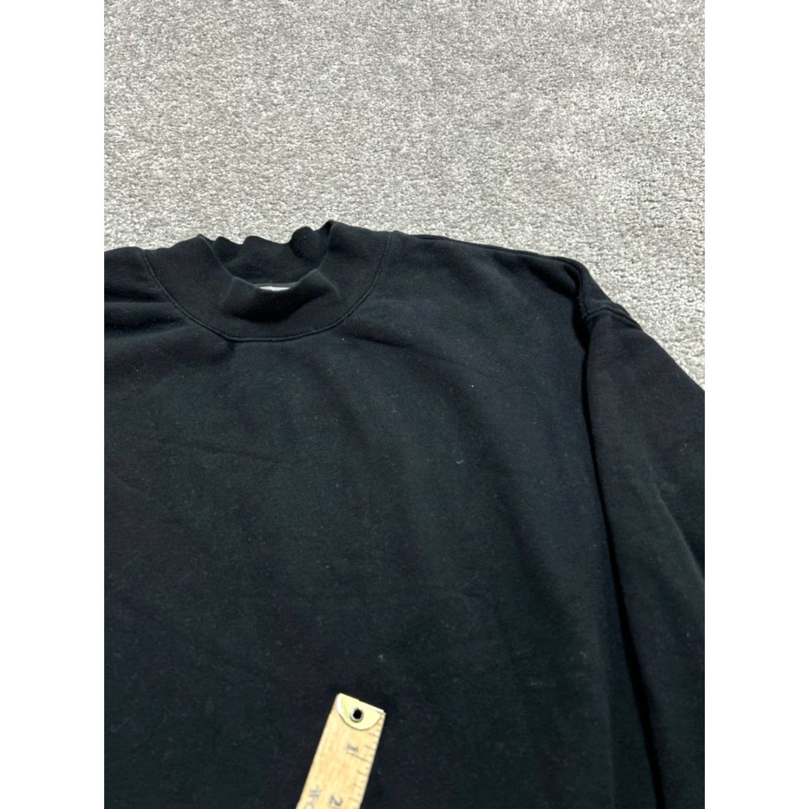 Vince Vince Essential Cropped Sweatshirt Small Black Relaxed Fit Cotton Fleece Lined Shirt Womens Size S / US 4 / IT 40 - 6 Thumbnail