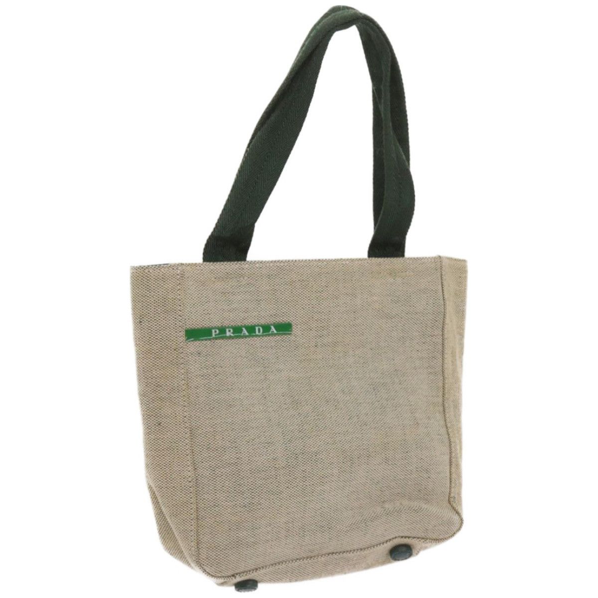 image of Prada Sports Hand Bag Canvas Green Beige Auth Bs12012 in Green/Beige, Women's