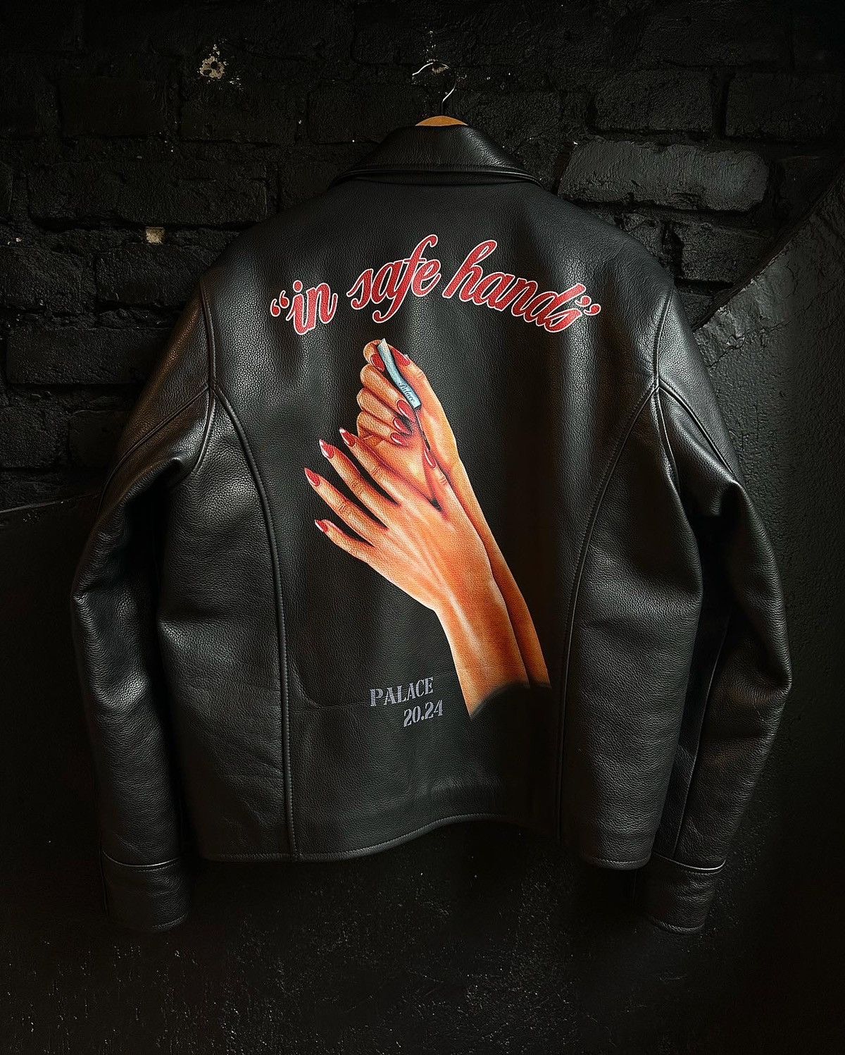 Palace Palace Safe Hands Leather Jacket SS24 | Grailed