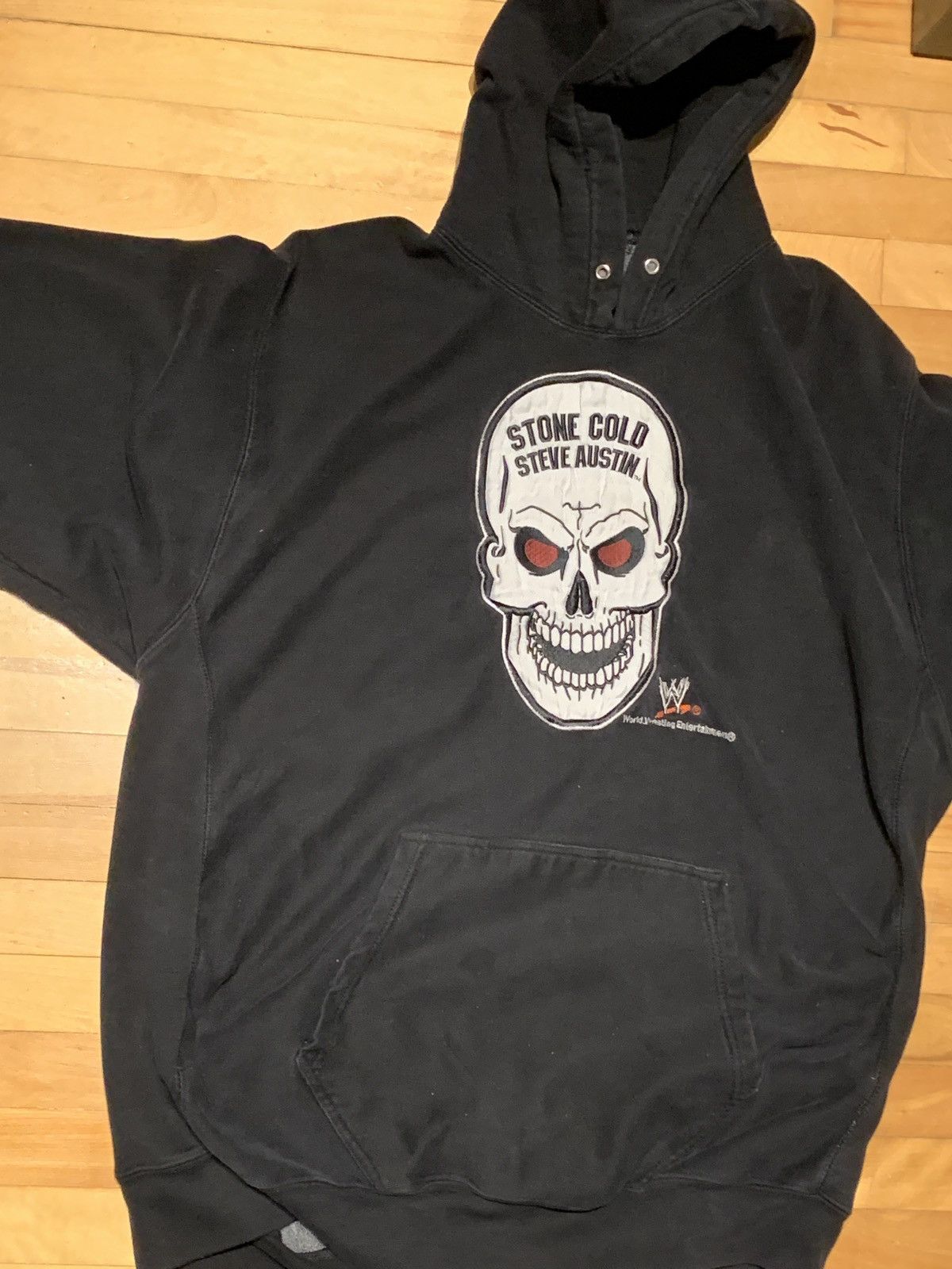 image of Vintage Stone Cold Steve Austin Hoodie Mid To Late 90's in Black, Men's (Size 2XL)