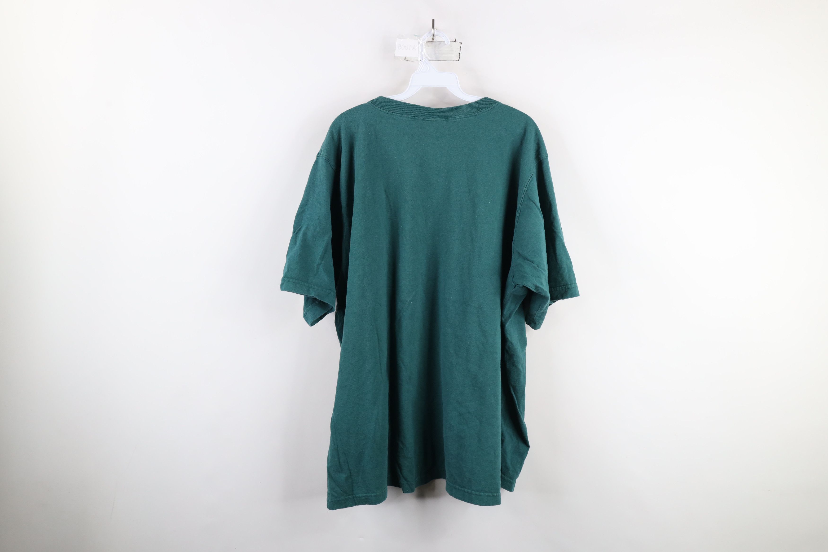 Vintage Vintage 90s Streetwear Blank Baggy Fit Cotton T-Shirt Green Size US L / EU 52-54 / 3 - 6 Thumbnail
