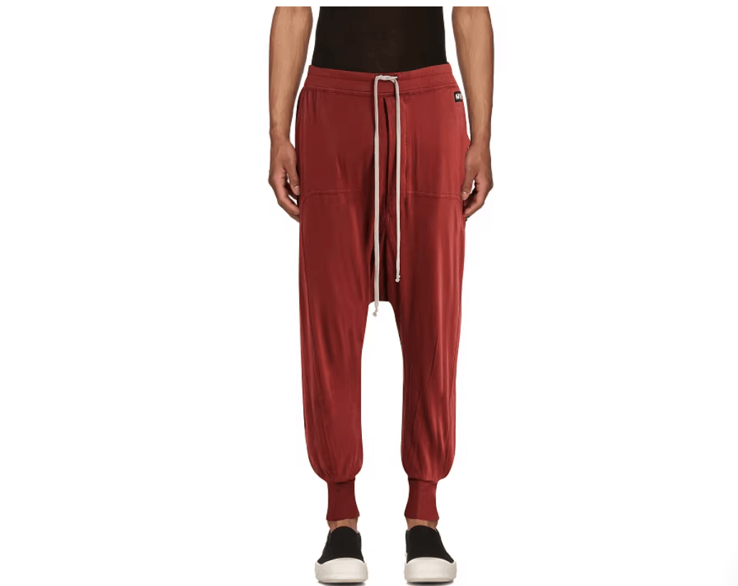 Rick Owens Drkshdw Rick Owens DRKSHDW Men's Red Drop Crotch Jogger Size US 36 / EU 52 - 2 Thumbnail